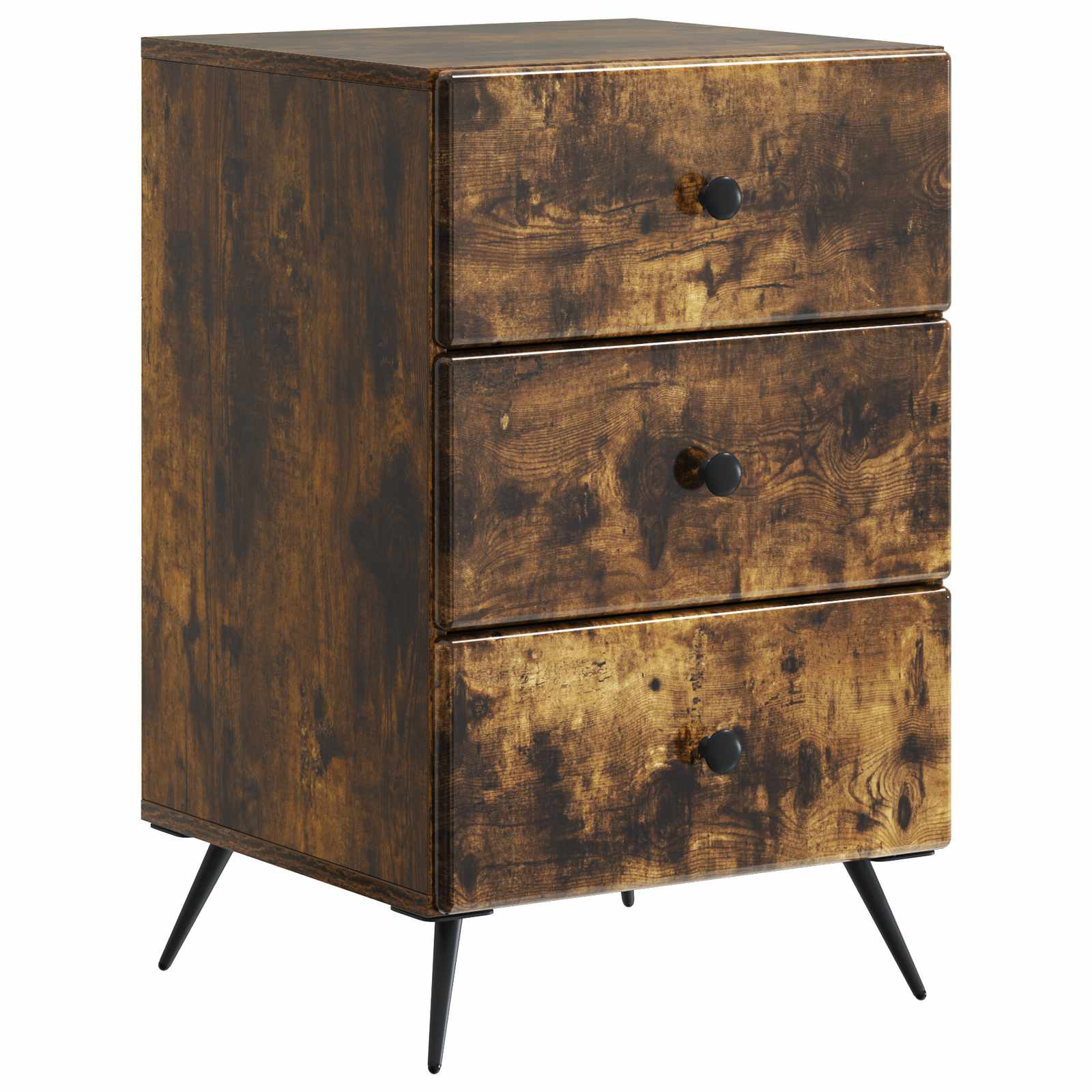 vidaXL Nachtkastje met lade Zwart 43 x 41 x 66,5 cm Bewerkt hout