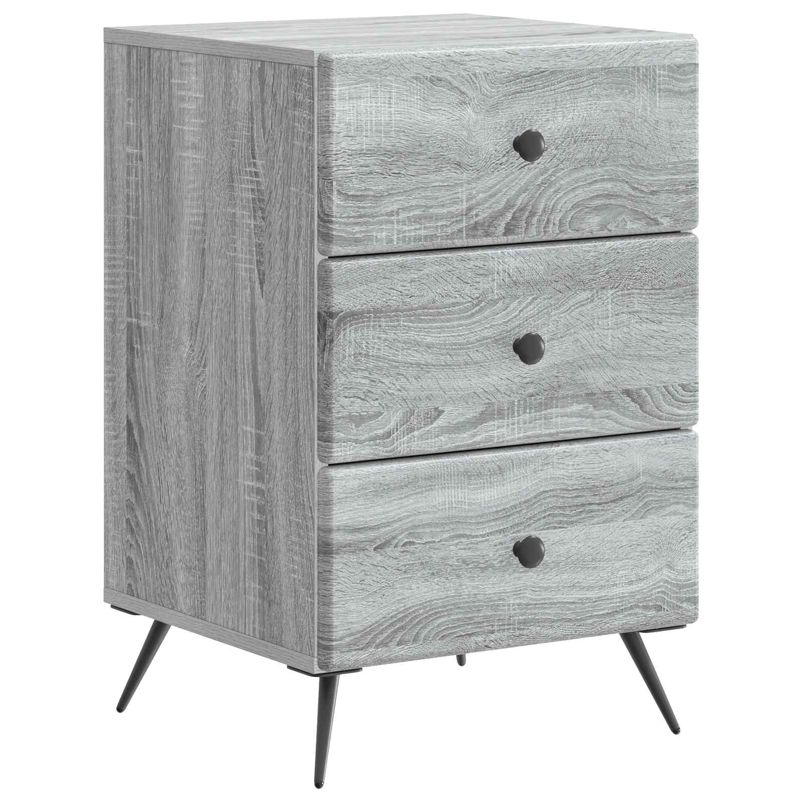 vidaXL Nachtkastje met lade Zwart 43 x 41 x 66,5 cm Bewerkt hout