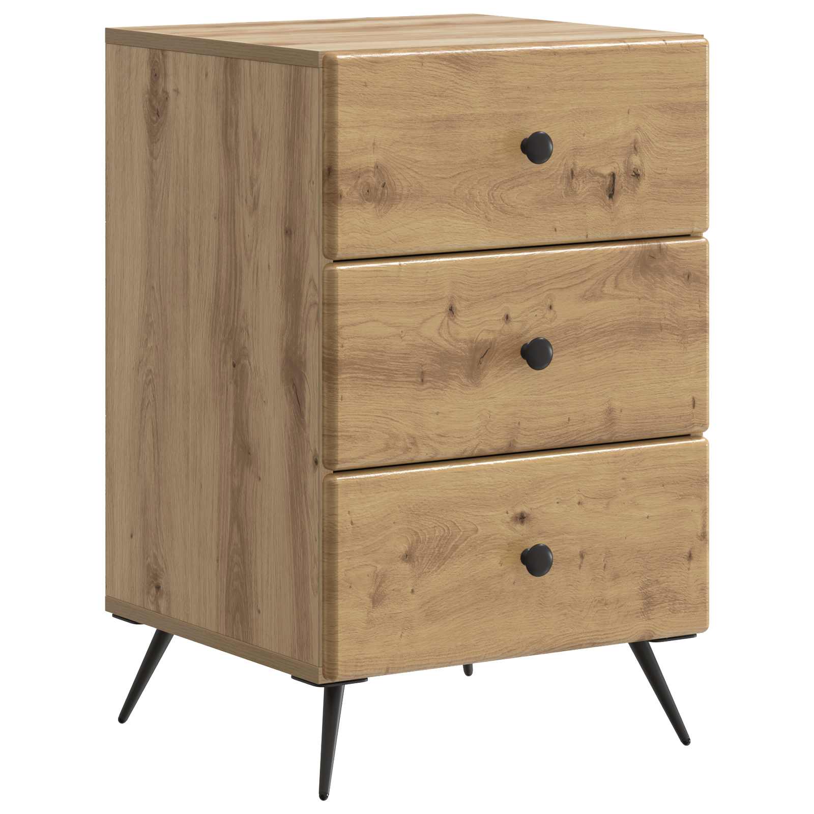 vidaXL Nachtkastje met lade Zwart 43 x 41 x 66,5 cm Bewerkt hout