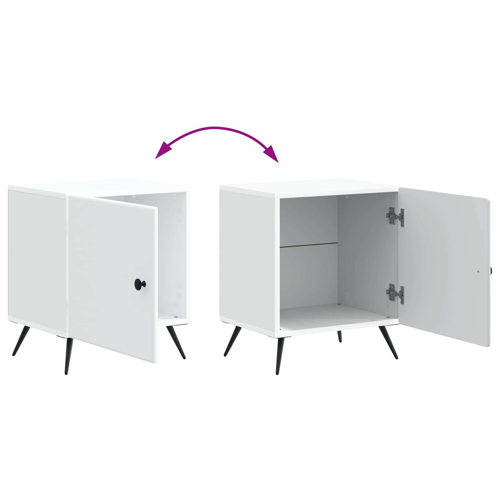 vidaXL Nachtkastje 2 pcs Wit 43 x 34,5 x 50 cm Bewerkt hout