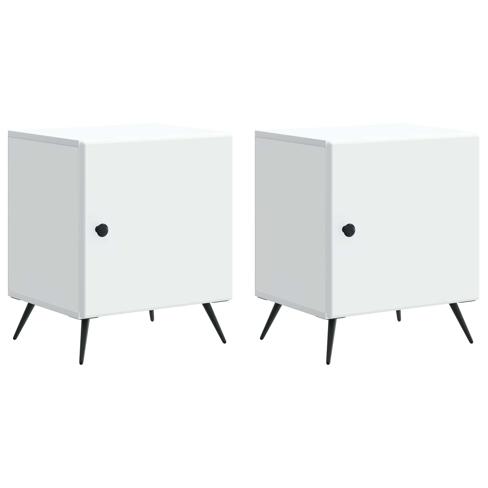 vidaXL Nachtkastje 2 pcs Wit 43 x 34,5 x 50 cm Bewerkt hout