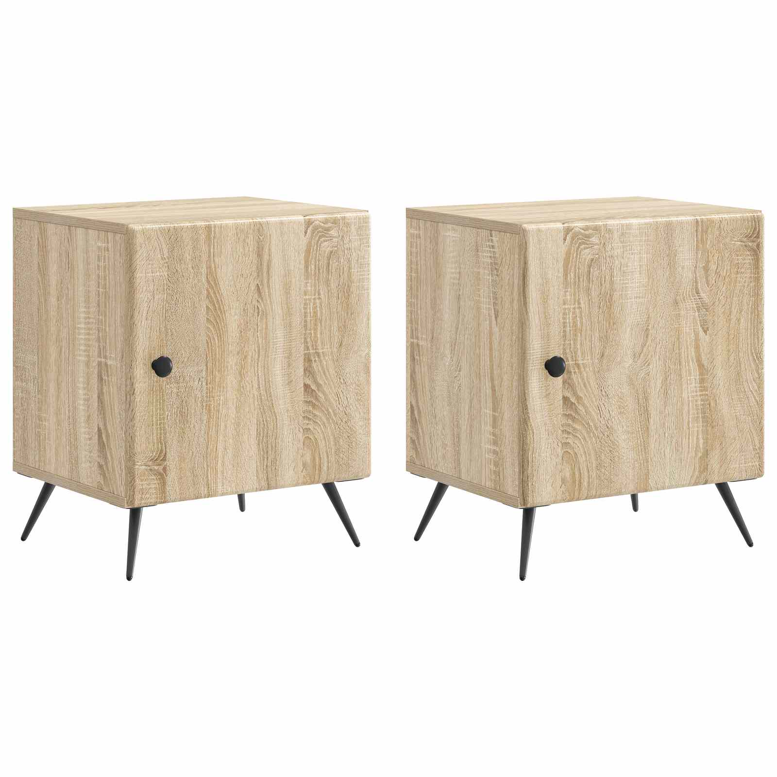 vidaXL Nachtkastje 2 pcs Wit 43 x 34,5 x 50 cm Bewerkt hout