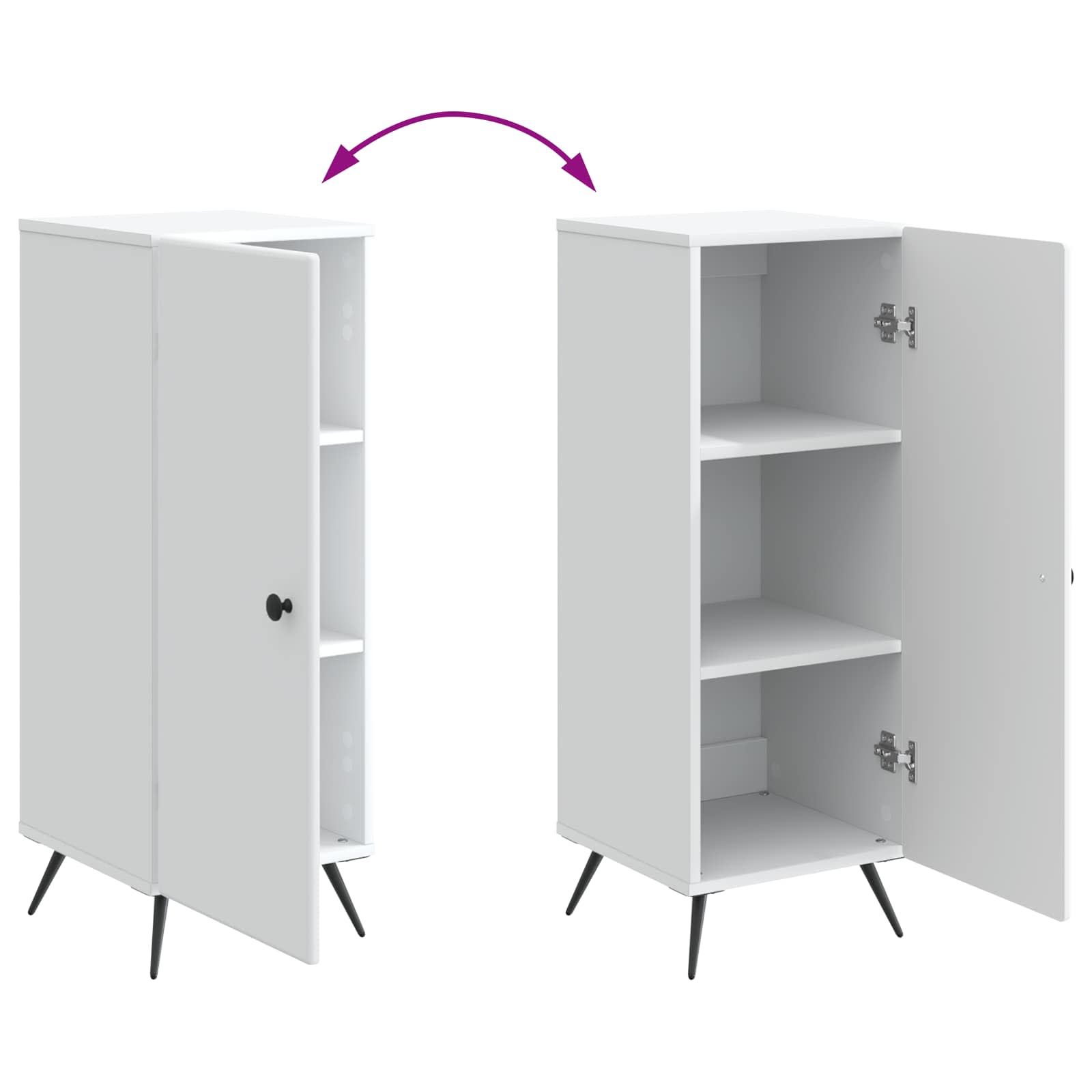 vidaXL Dressoir Zwart 33 x 34,5 x 90 cm Bewerkt hout