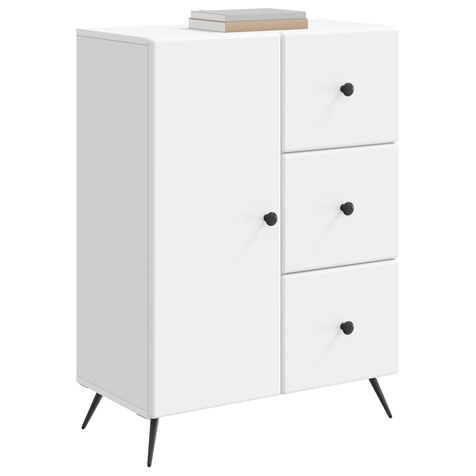 vidaXL Dressoir met lade Zwart 66 x 34,5 x 90 cm Bewerkt hout