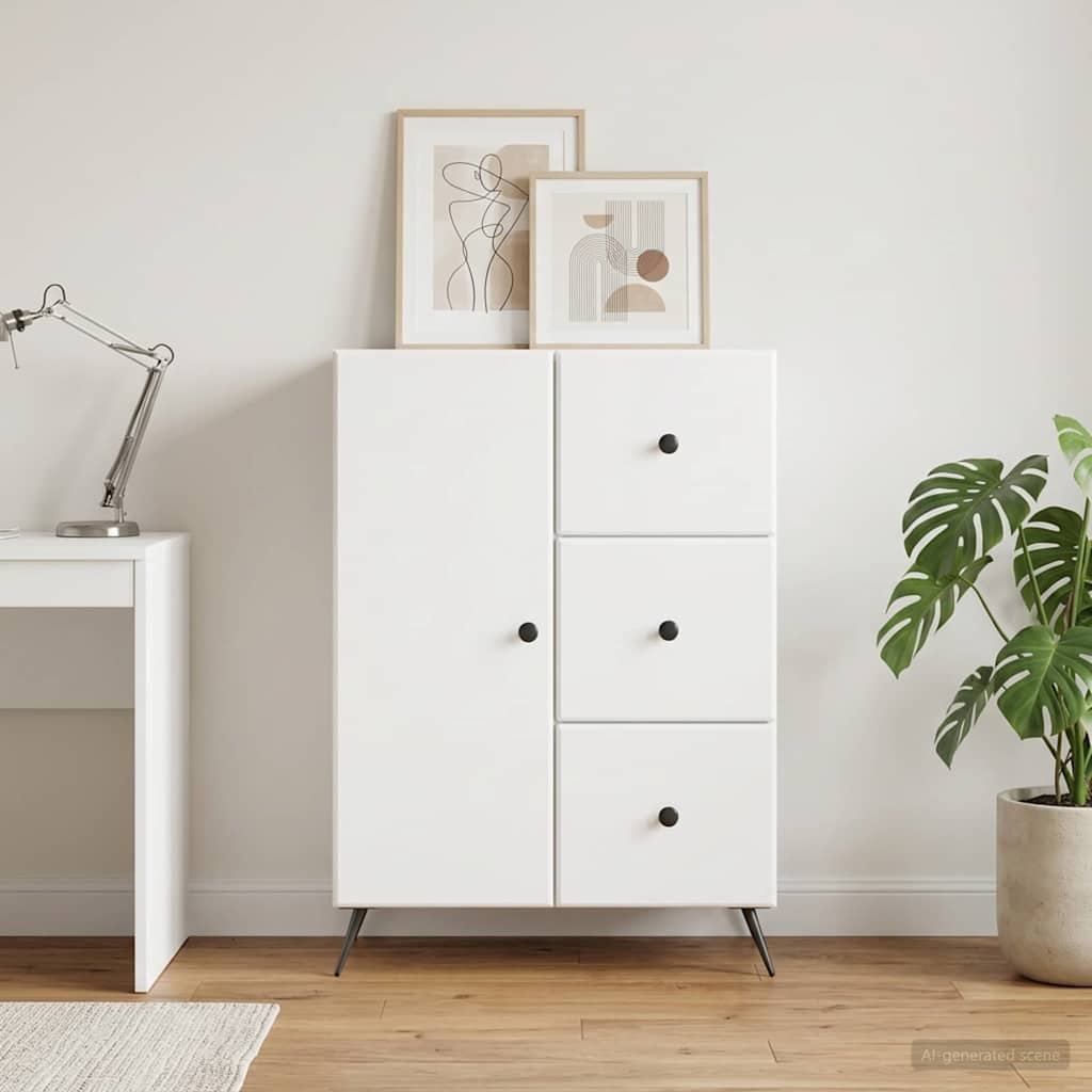 vidaXL Dressoir met lade Zwart 66 x 34,5 x 90 cm Bewerkt hout