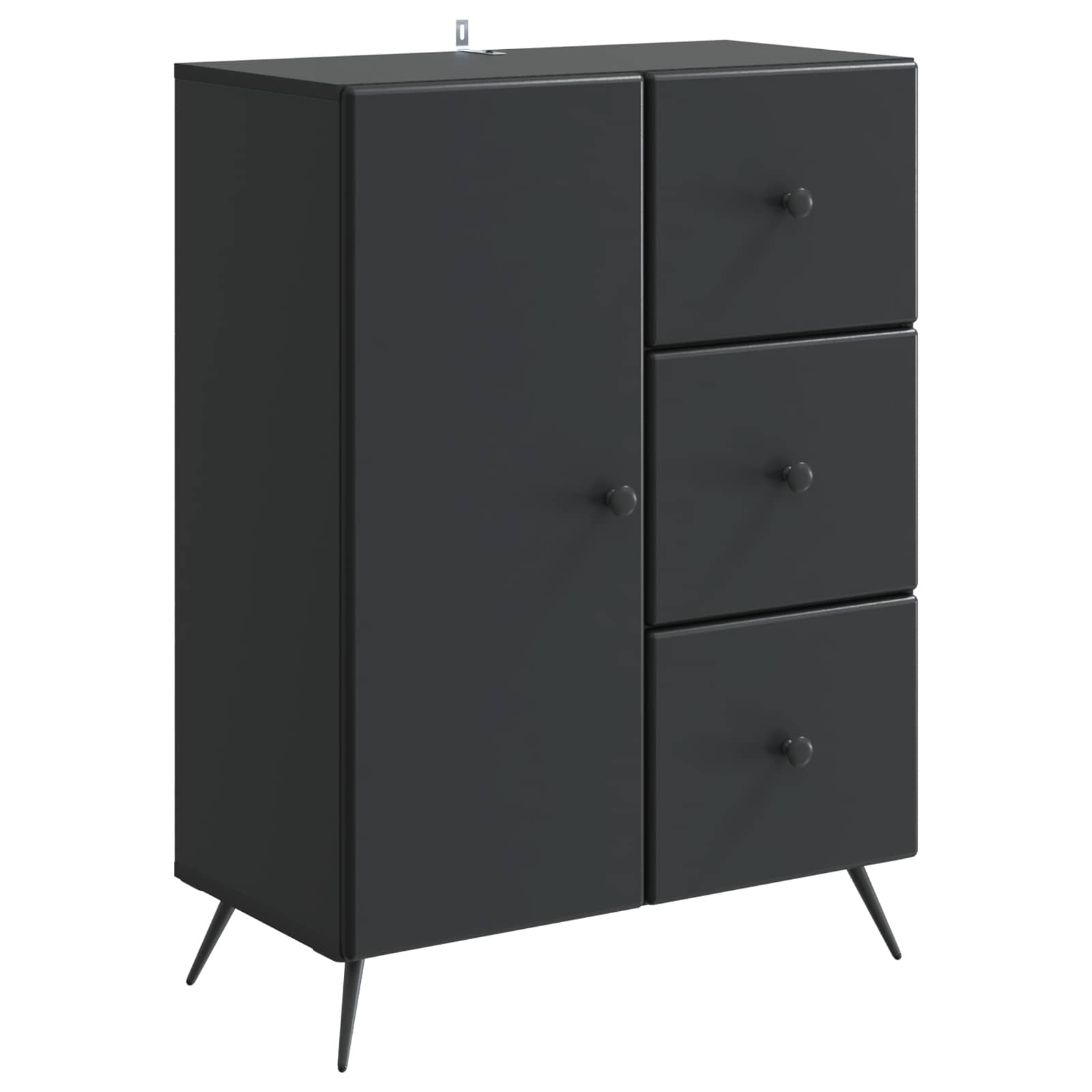 vidaXL Dressoir met lade Zwart 66 x 34,5 x 90 cm Bewerkt hout
