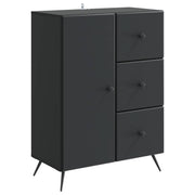 vidaXL Dressoir met lade Zwart 66 x 34,5 x 90 cm Bewerkt hout
