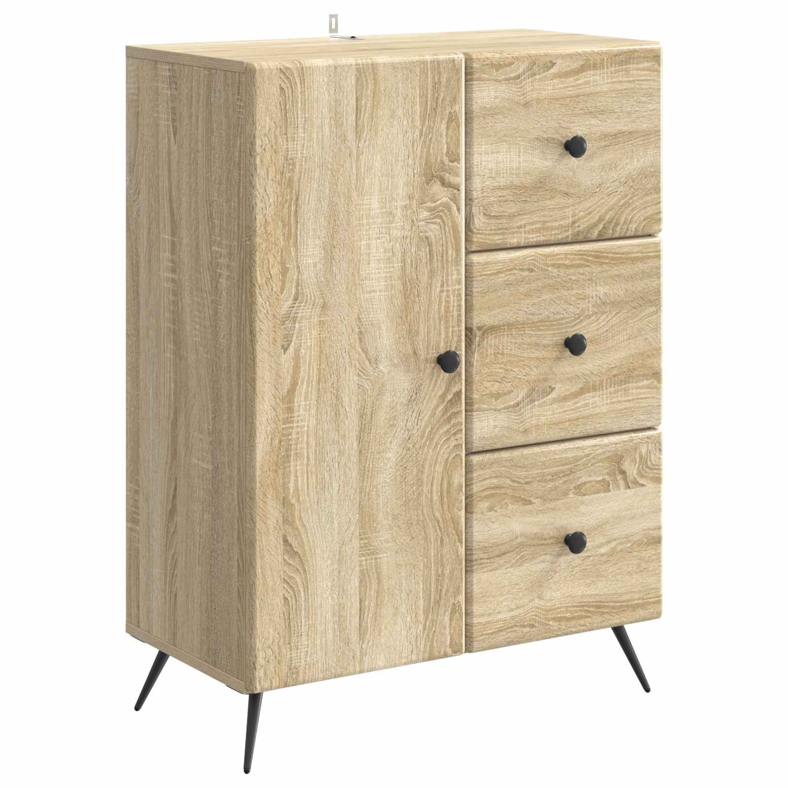 vidaXL Dressoir met lade Zwart 66 x 34,5 x 90 cm Bewerkt hout
