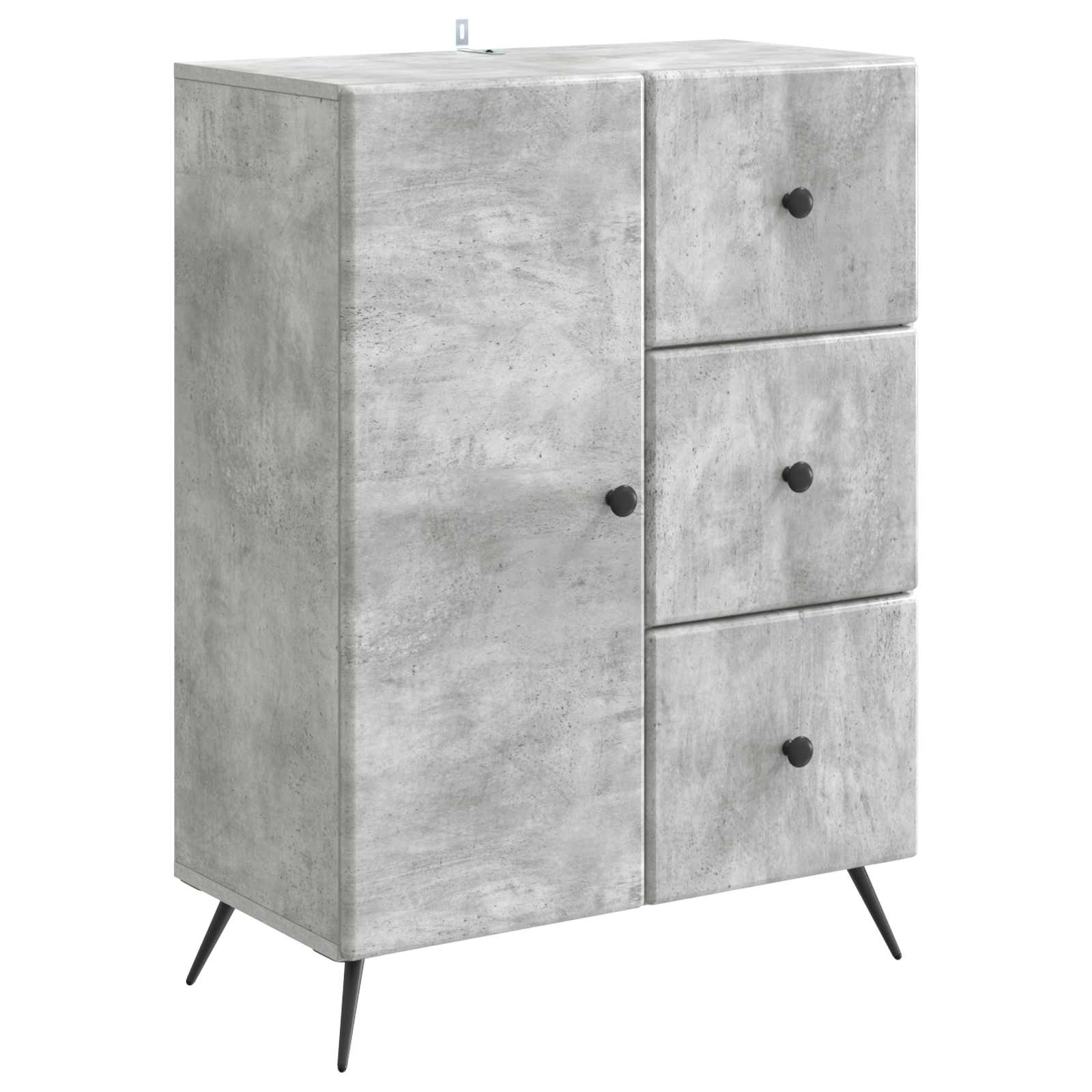 vidaXL Dressoir met lade Zwart 66 x 34,5 x 90 cm Bewerkt hout