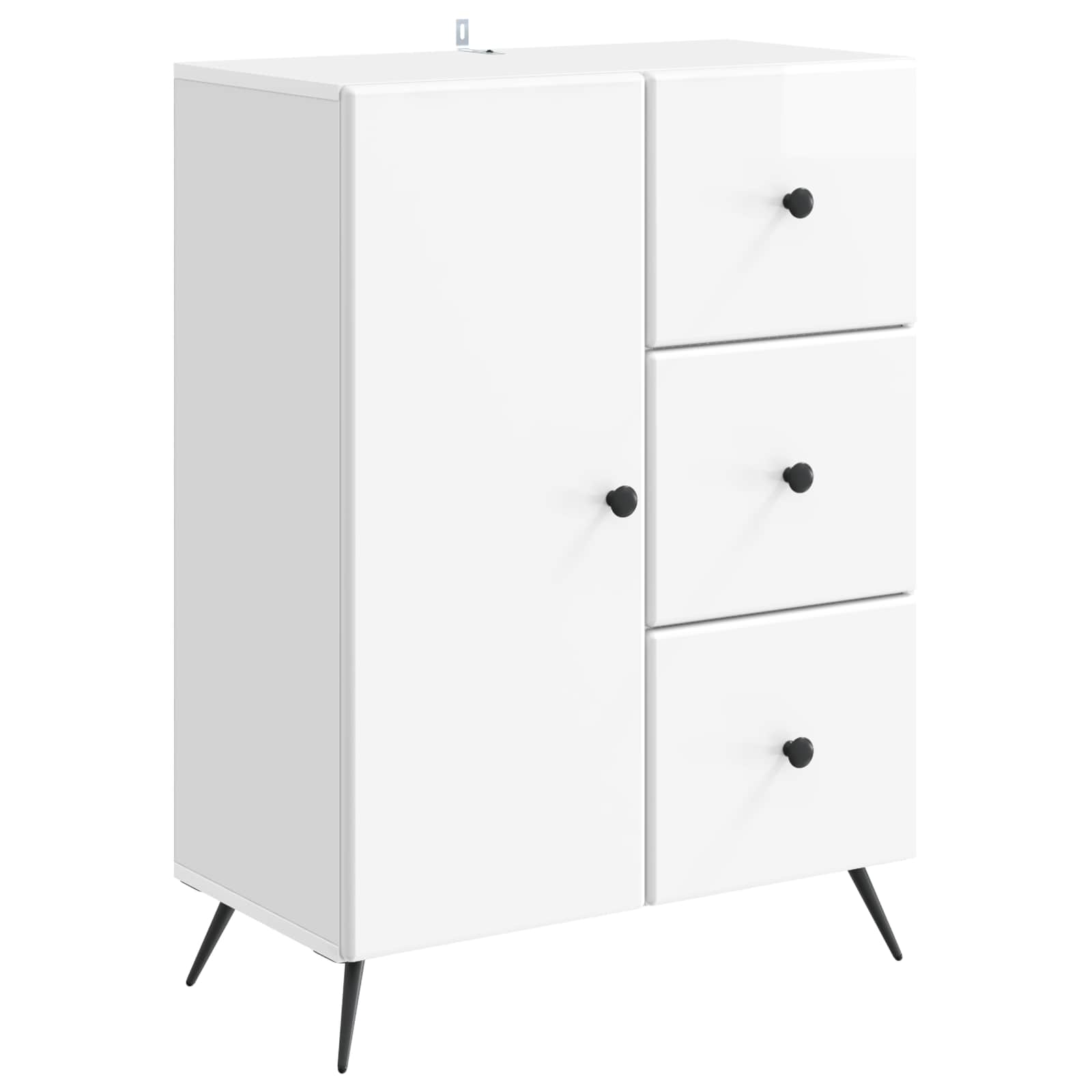 vidaXL Dressoir met lade Zwart 66 x 34,5 x 90 cm Bewerkt hout