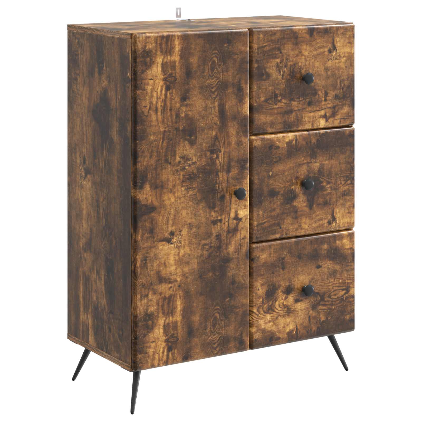 vidaXL Dressoir met lade Zwart 66 x 34,5 x 90 cm Bewerkt hout