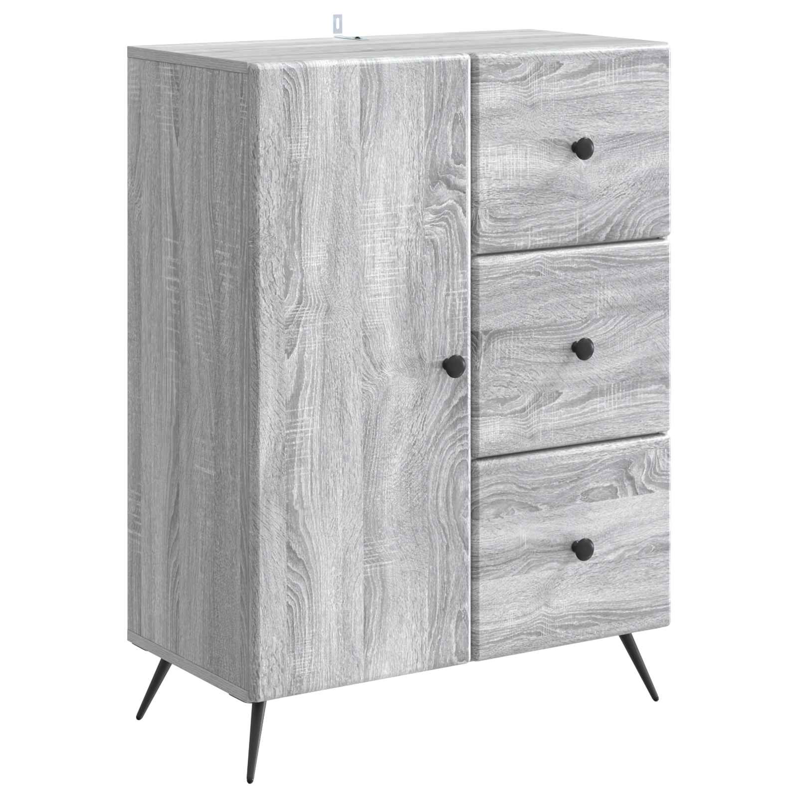 vidaXL Dressoir met lade Zwart 66 x 34,5 x 90 cm Bewerkt hout