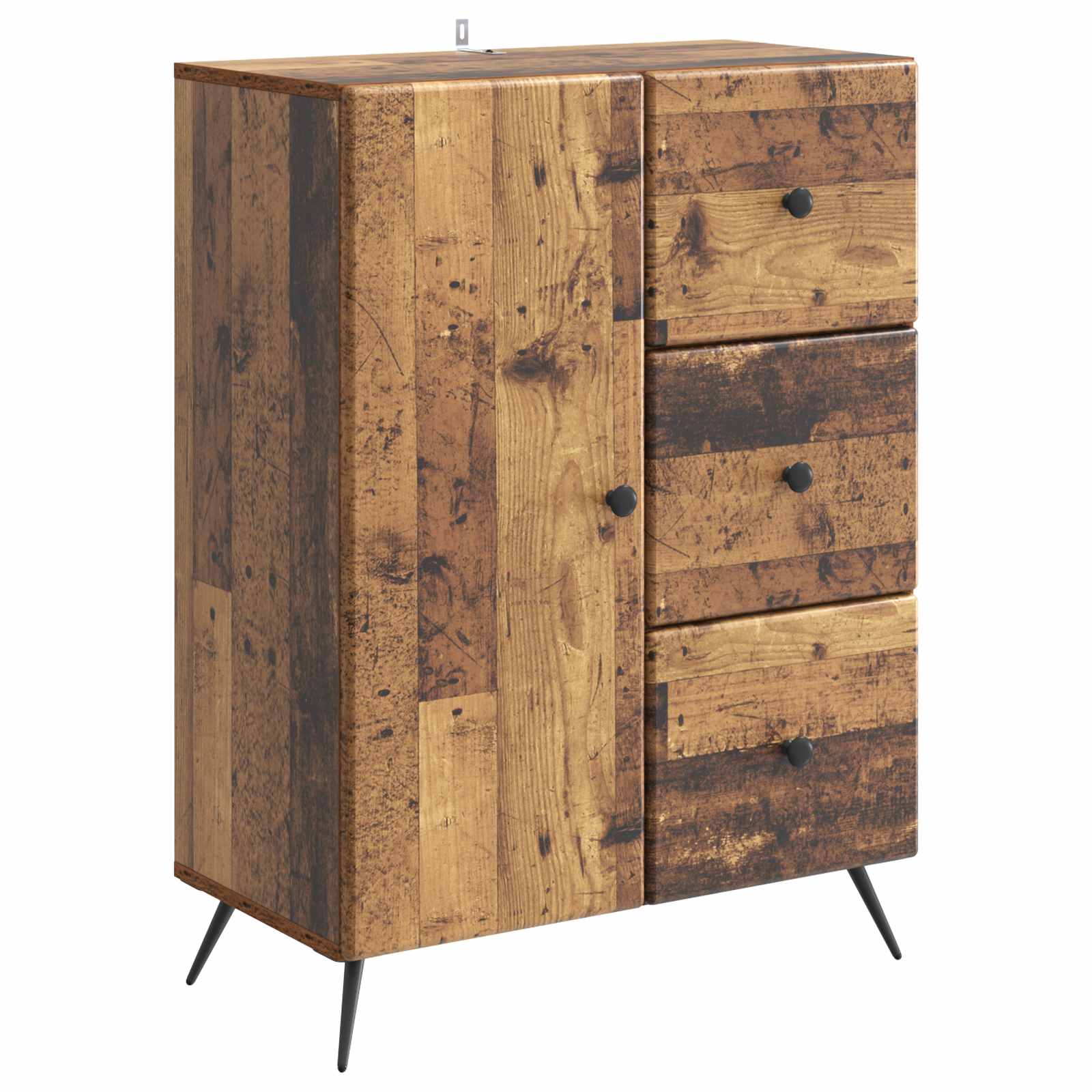 vidaXL Dressoir met lade Zwart 66 x 34,5 x 90 cm Bewerkt hout