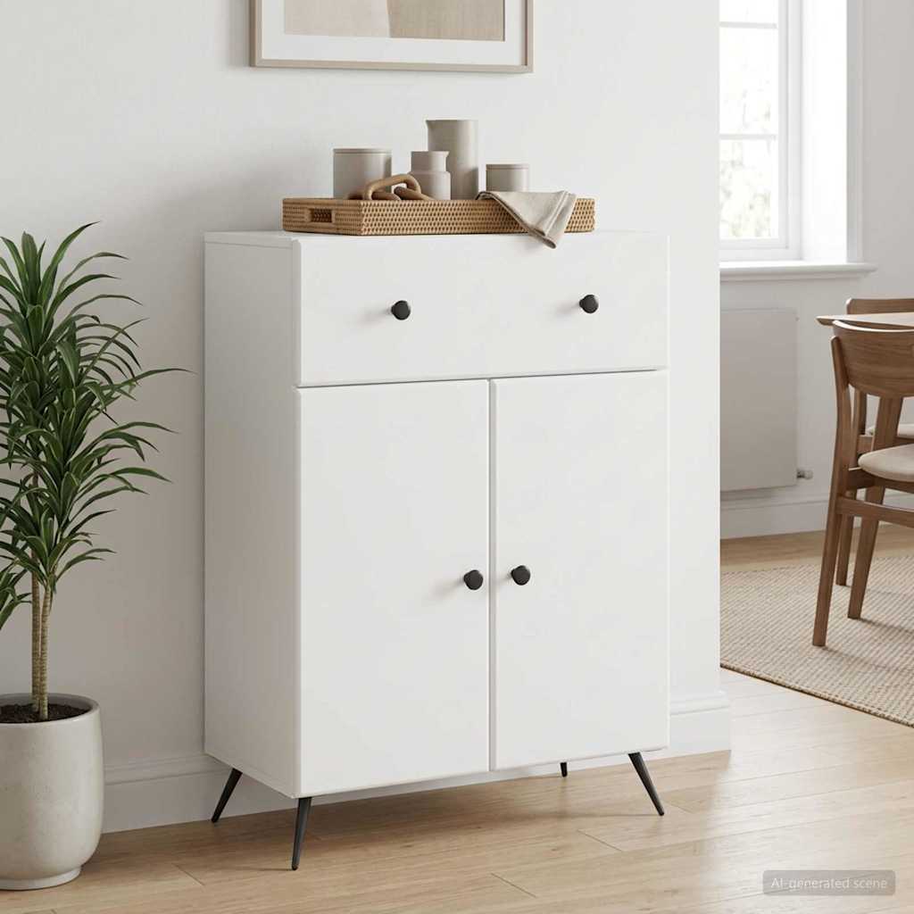 vidaXL Dressoir met lade Zwart 66 x 34,5 x 90 cm Bewerkt hout