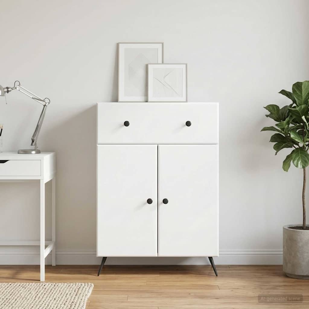 vidaXL Dressoir met lade Zwart 66 x 34,5 x 90 cm Bewerkt hout