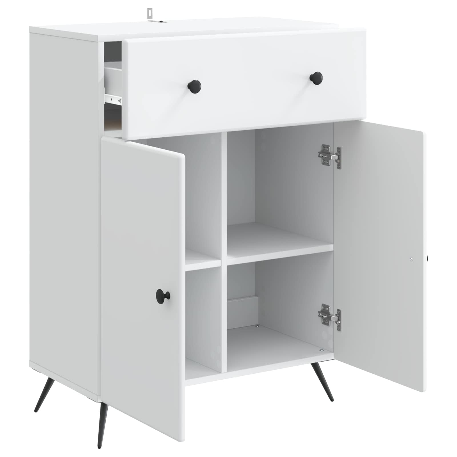 vidaXL Dressoir met lade Zwart 66 x 34,5 x 90 cm Bewerkt hout