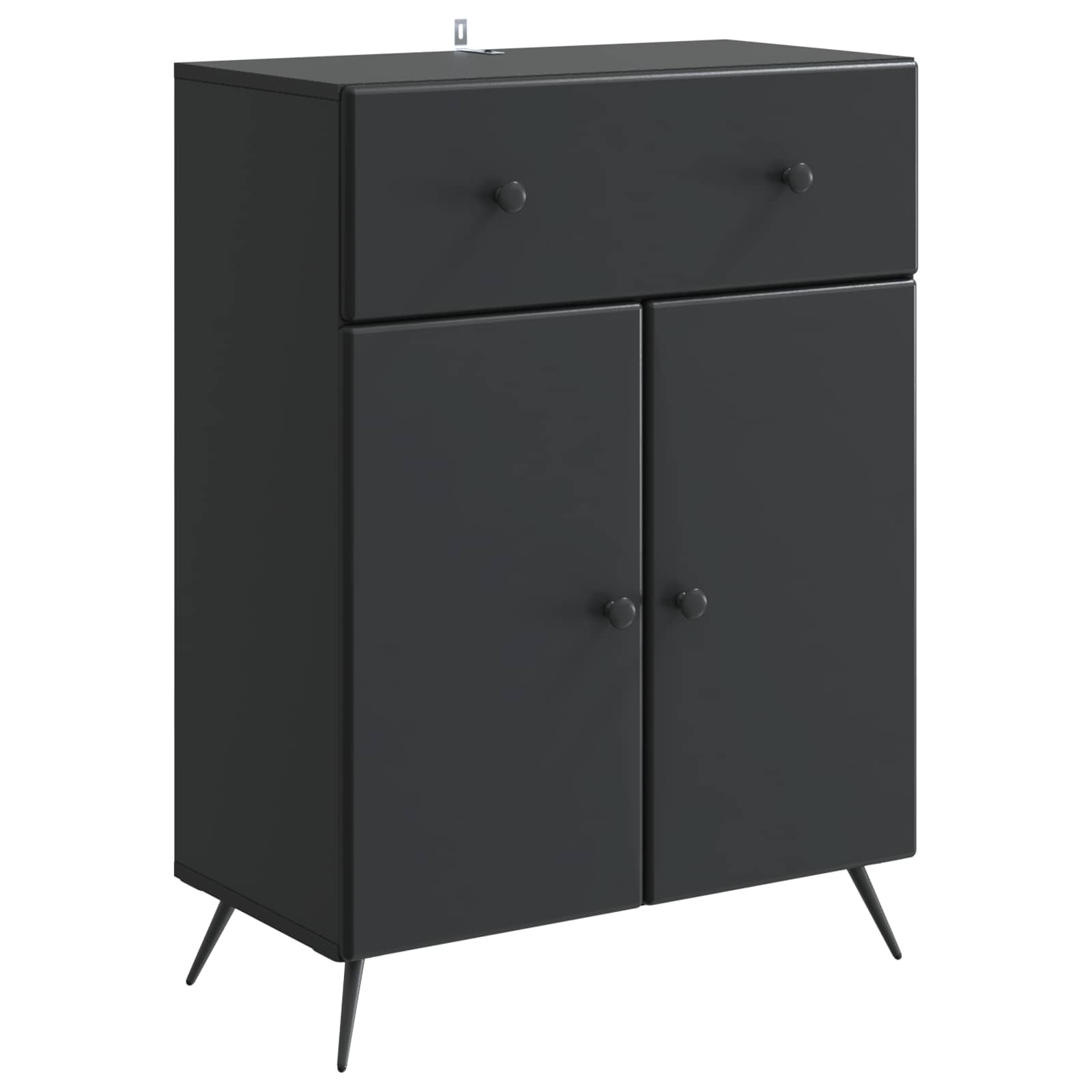vidaXL Dressoir met lade Zwart 66 x 34,5 x 90 cm Bewerkt hout