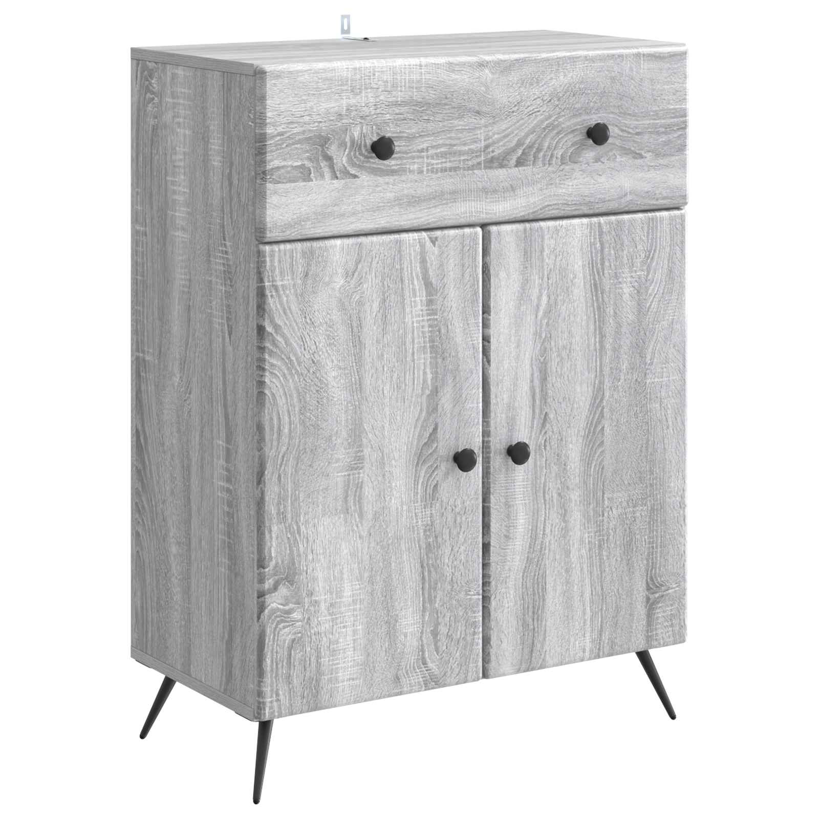 vidaXL Dressoir met lade Zwart 66 x 34,5 x 90 cm Bewerkt hout