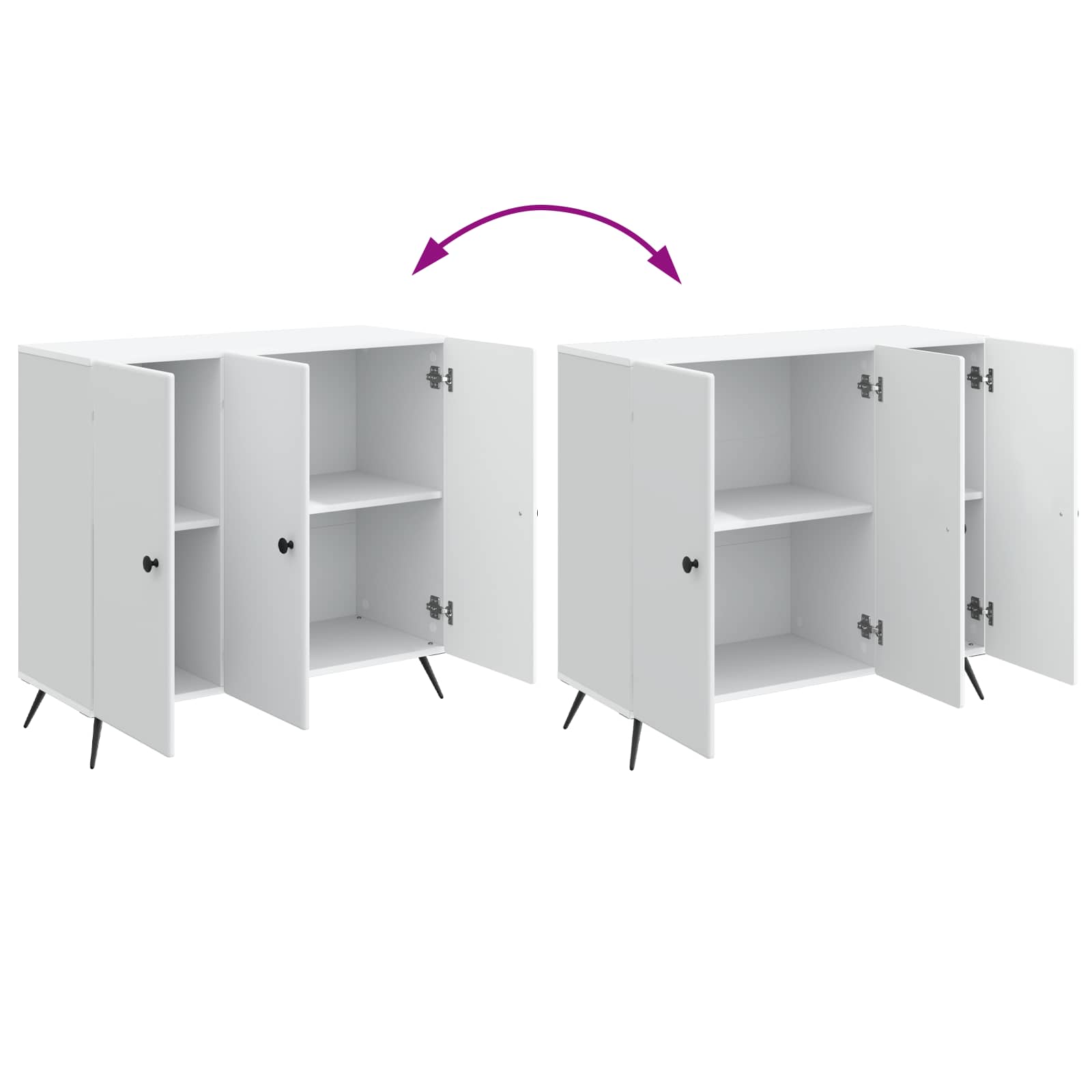 vidaXL Dressoir Zwart 89 x 34,5 x 80 cm Bewerkt hout