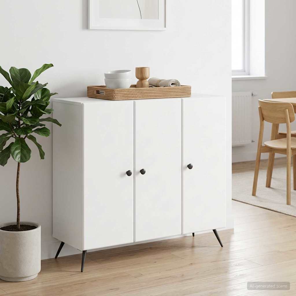 vidaXL Dressoir Zwart 89 x 34,5 x 80 cm Bewerkt hout