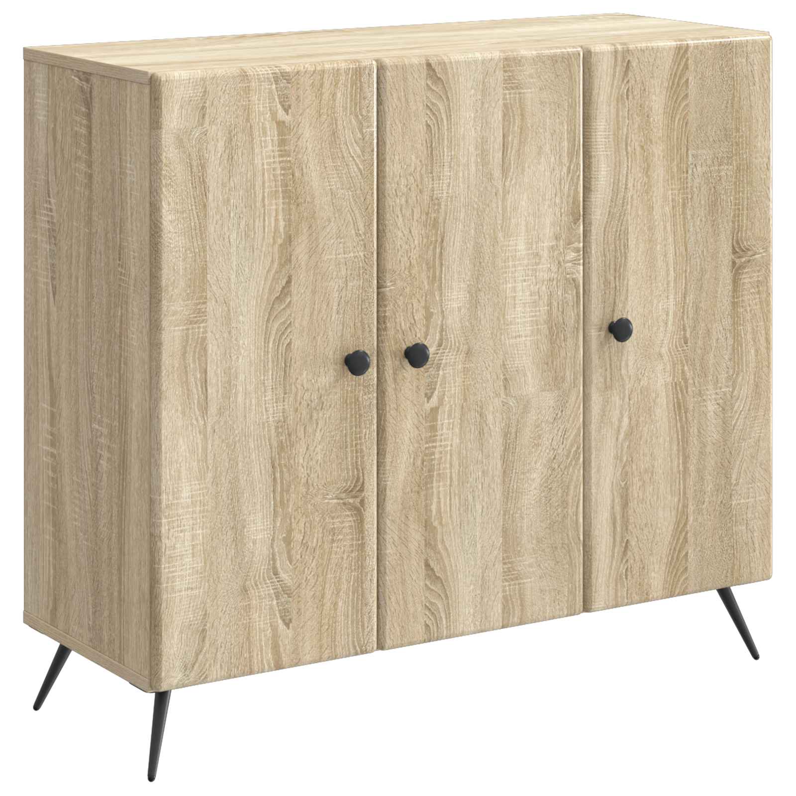 vidaXL Dressoir Zwart 89 x 34,5 x 80 cm Bewerkt hout