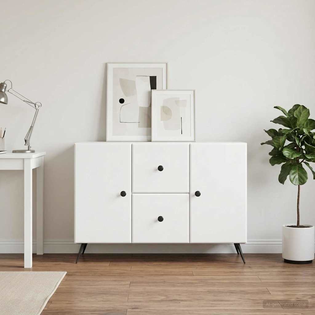vidaXL Dressoir met lade Zwart 89 x 34,5 x 60 cm Bewerkt hout