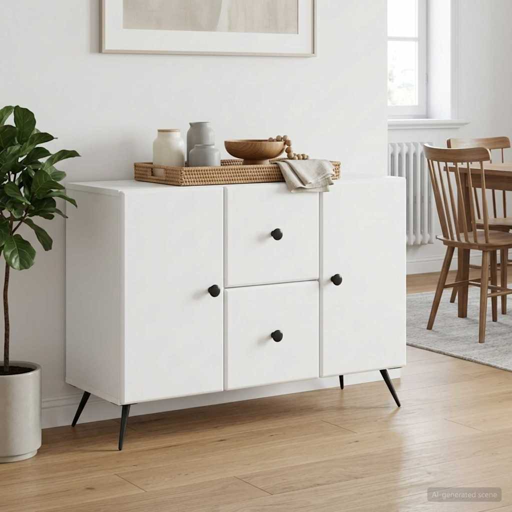 vidaXL Dressoir met lade Zwart 89 x 34,5 x 60 cm Bewerkt hout