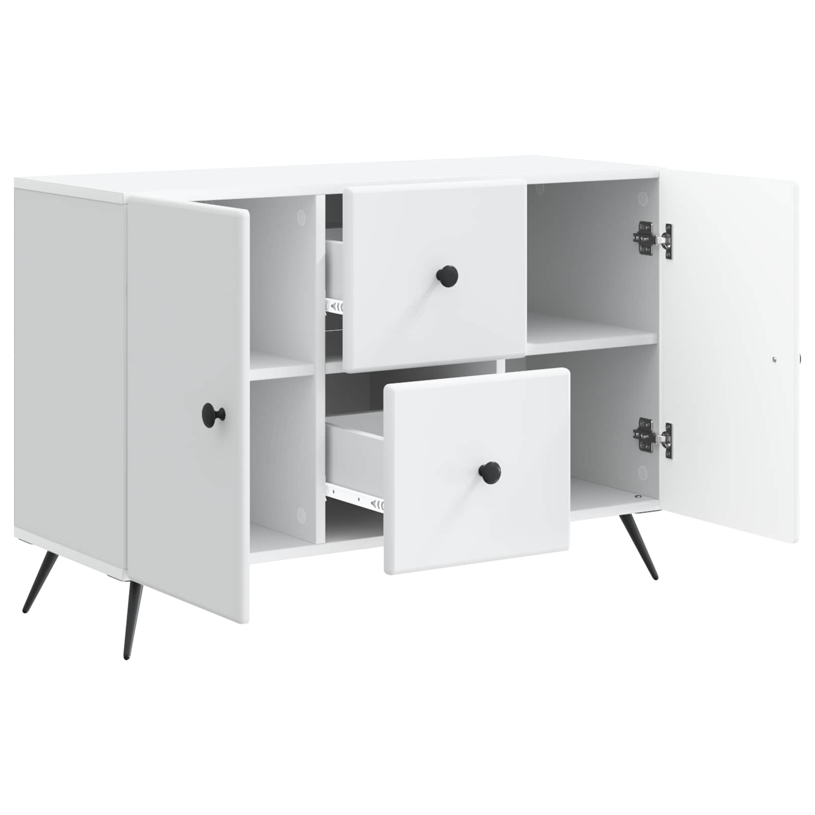 vidaXL Dressoir met lade Zwart 89 x 34,5 x 60 cm Bewerkt hout