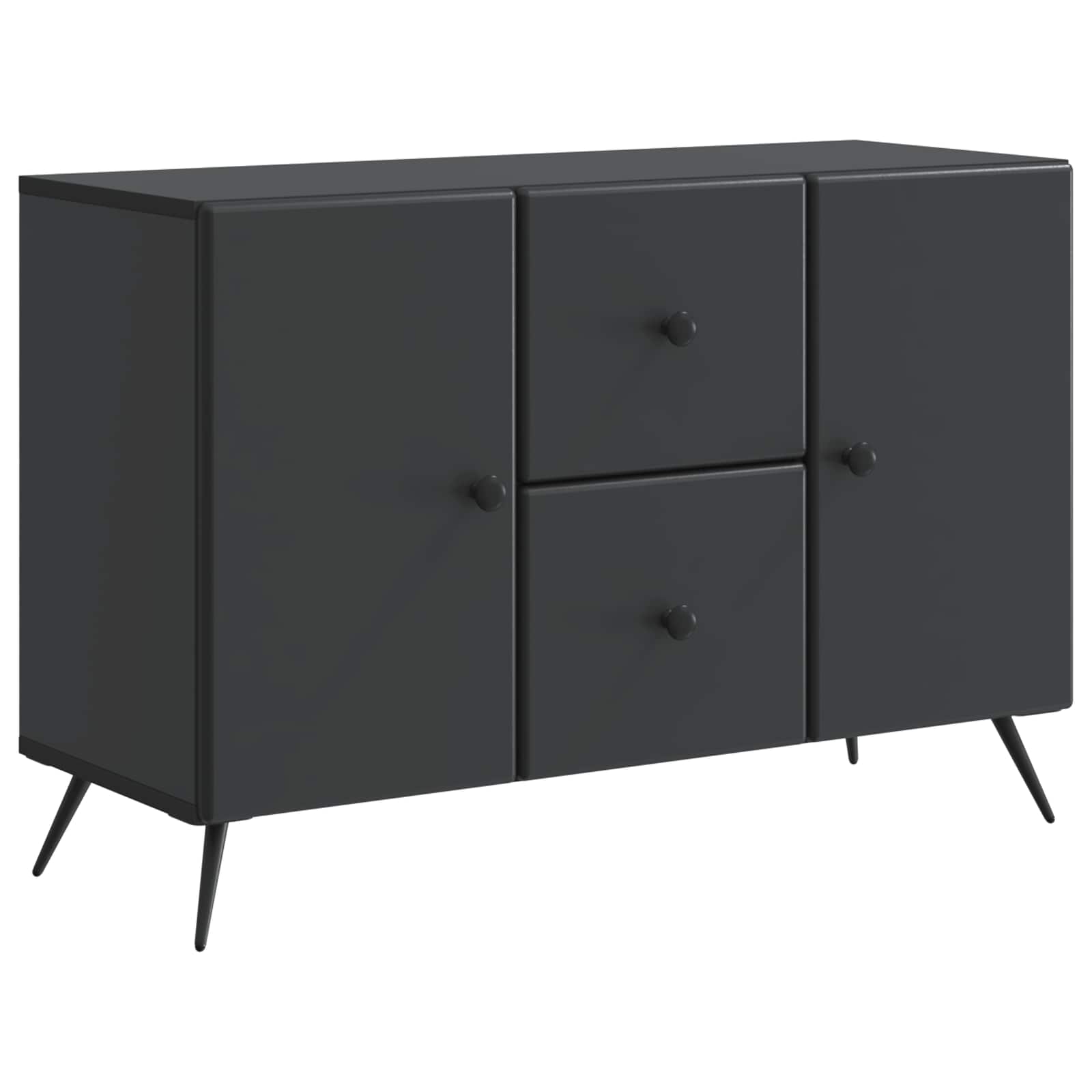 vidaXL Dressoir met lade Zwart 89 x 34,5 x 60 cm Bewerkt hout