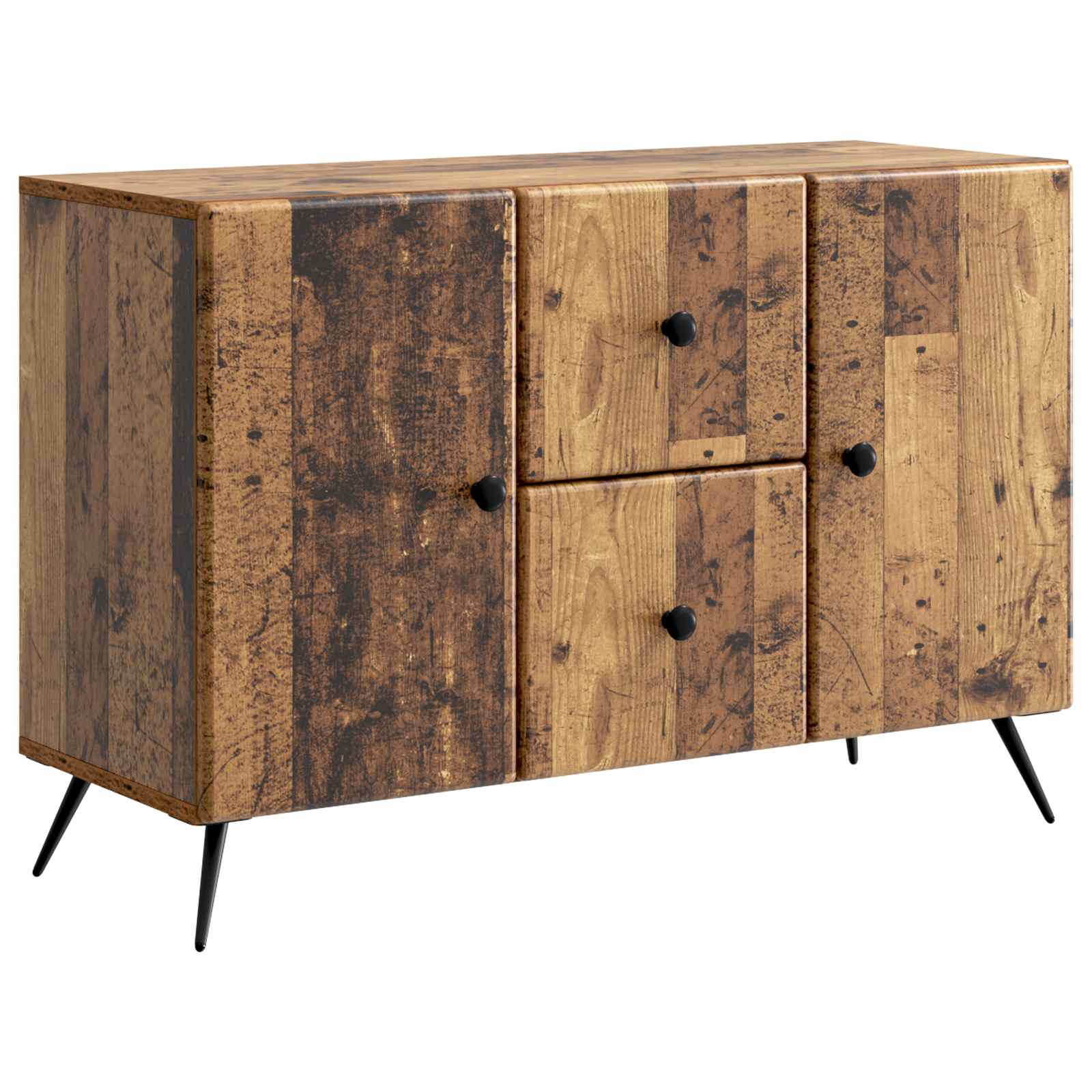vidaXL Dressoir met lade Zwart 89 x 34,5 x 60 cm Bewerkt hout