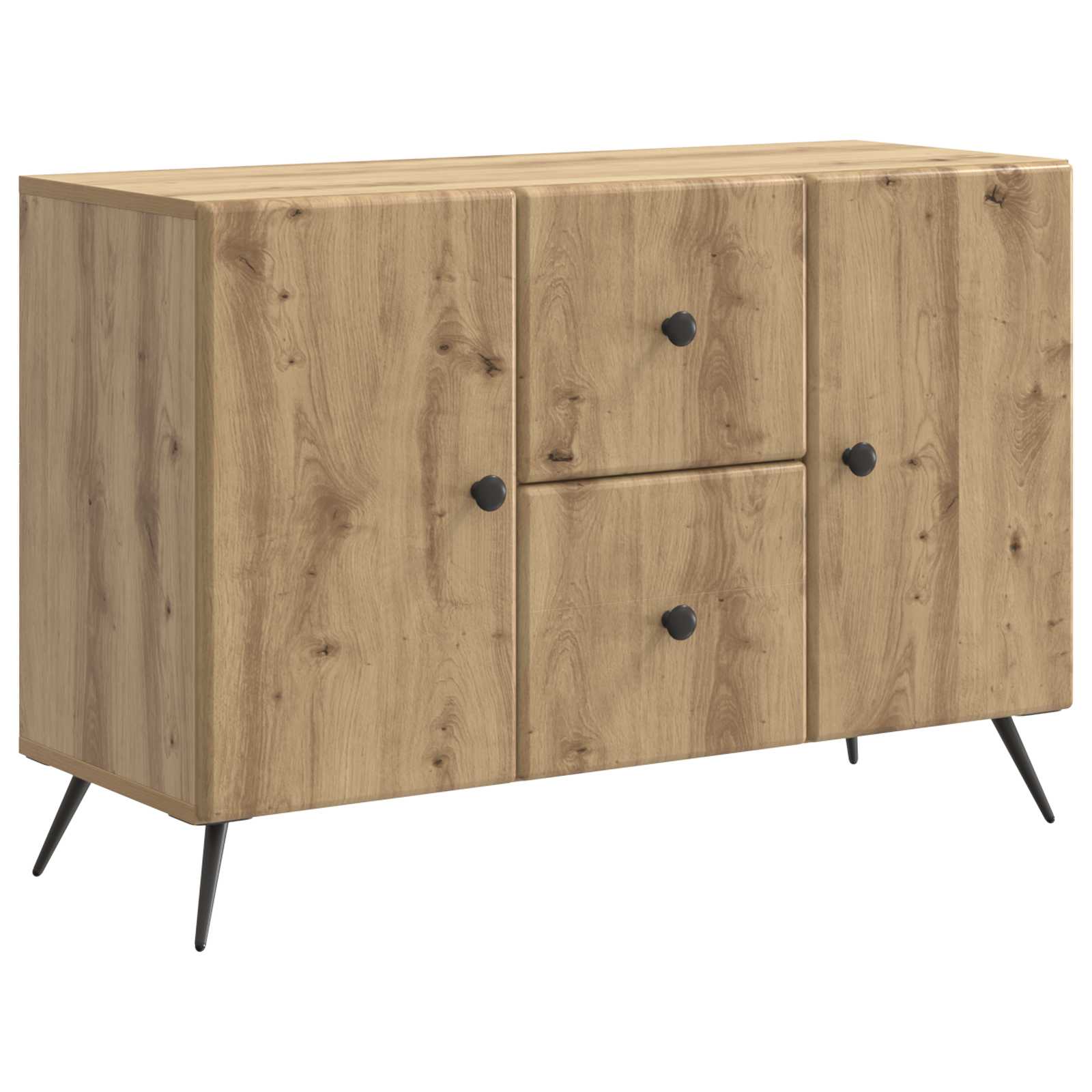 vidaXL Dressoir met lade Zwart 89 x 34,5 x 60 cm Bewerkt hout