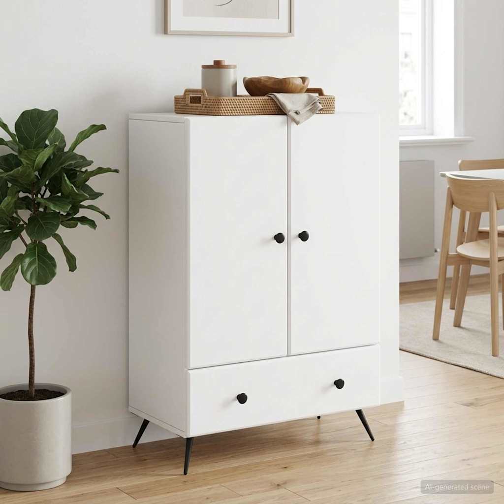 vidaXL Dressoir met lade Zwart 66 x 34,5 x 95 cm Bewerkt hout