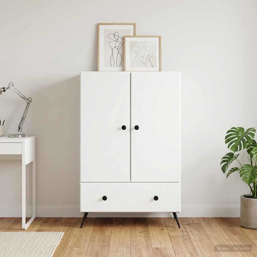 vidaXL Dressoir met lade Zwart 66 x 34,5 x 95 cm Bewerkt hout