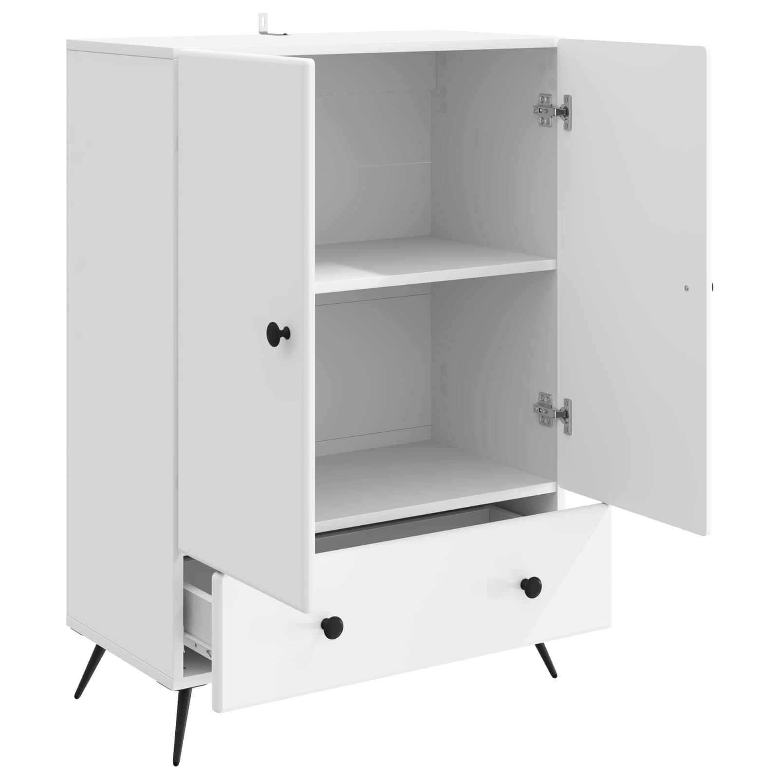 vidaXL Dressoir met lade Zwart 66 x 34,5 x 95 cm Bewerkt hout