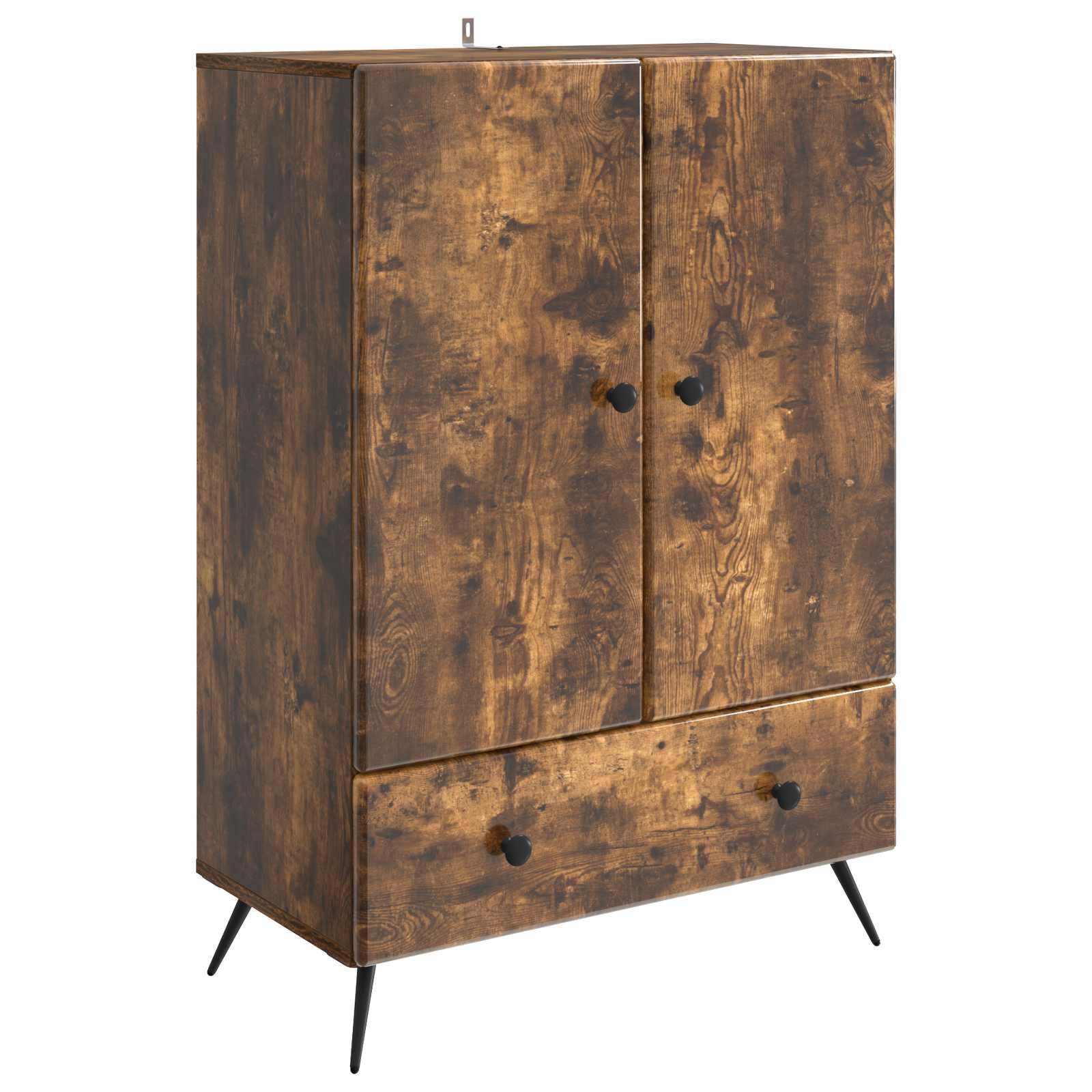 vidaXL Dressoir met lade Zwart 66 x 34,5 x 95 cm Bewerkt hout
