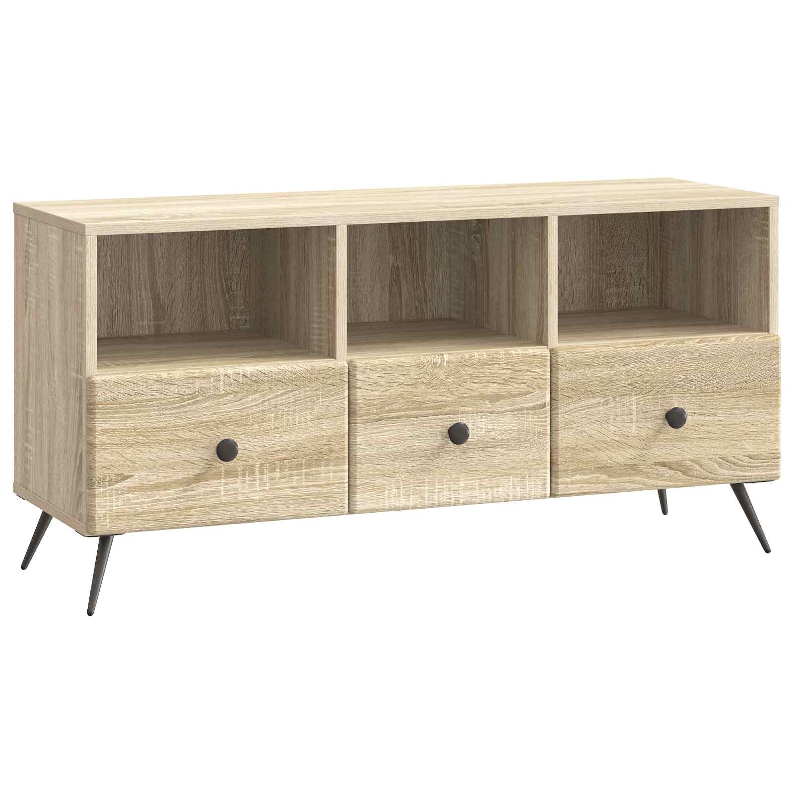vidaXL TV-kast met lade Zwart 102 x 34,5 x 50 cm Bewerkt hout