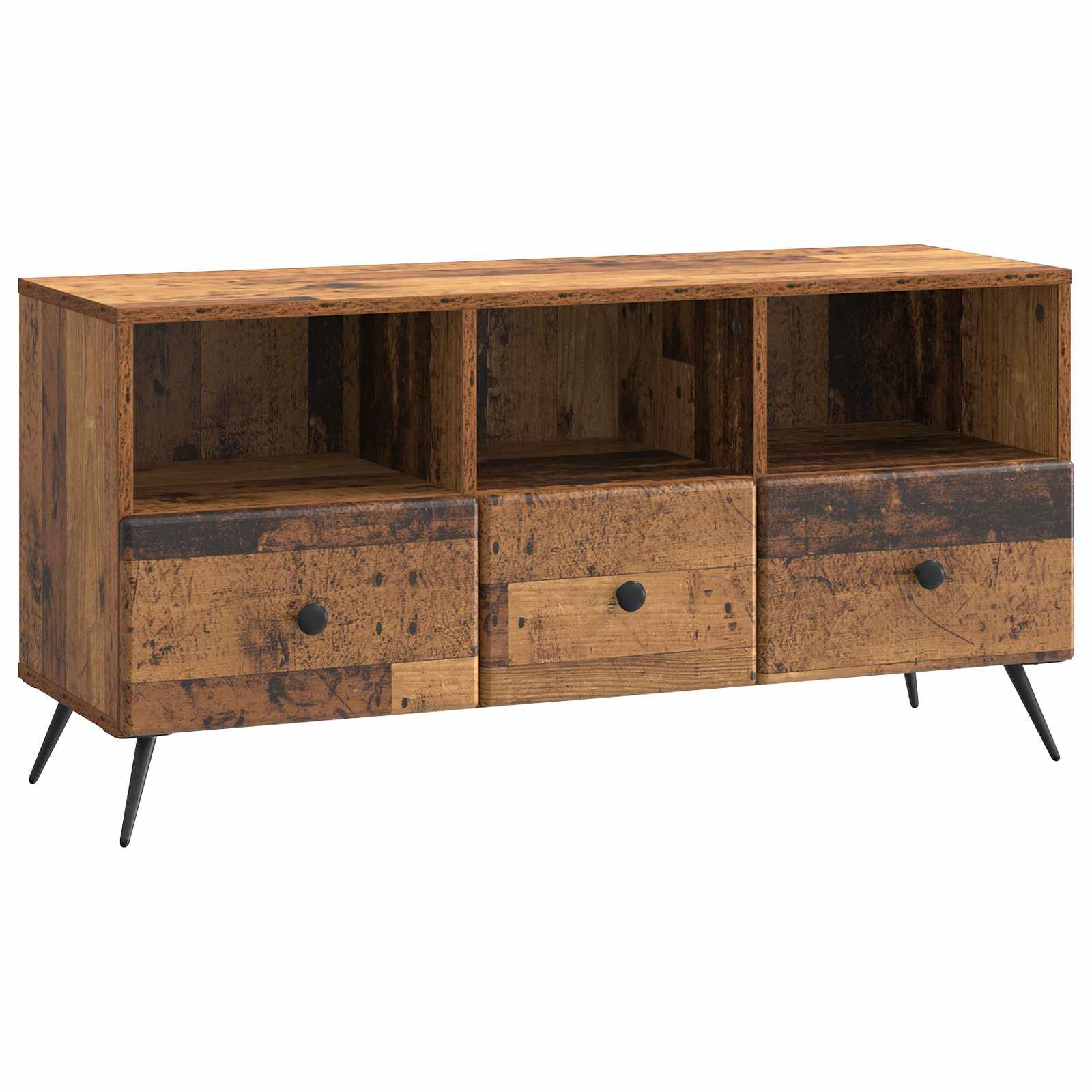 vidaXL TV-kast met lade Zwart 102 x 34,5 x 50 cm Bewerkt hout