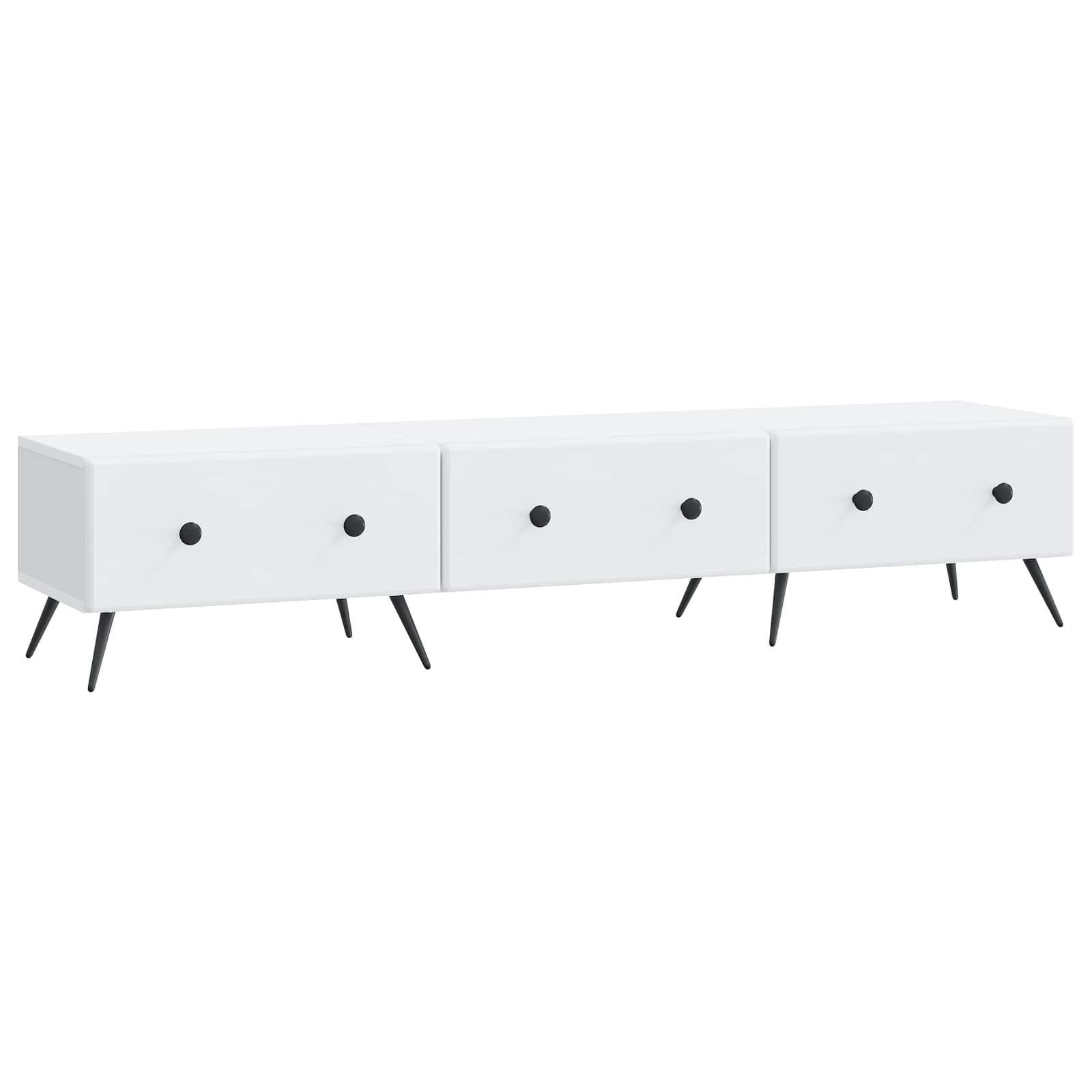 vidaXL TV-kast met lade Zwart 147 x 34,5 x 30 cm Bewerkt hout