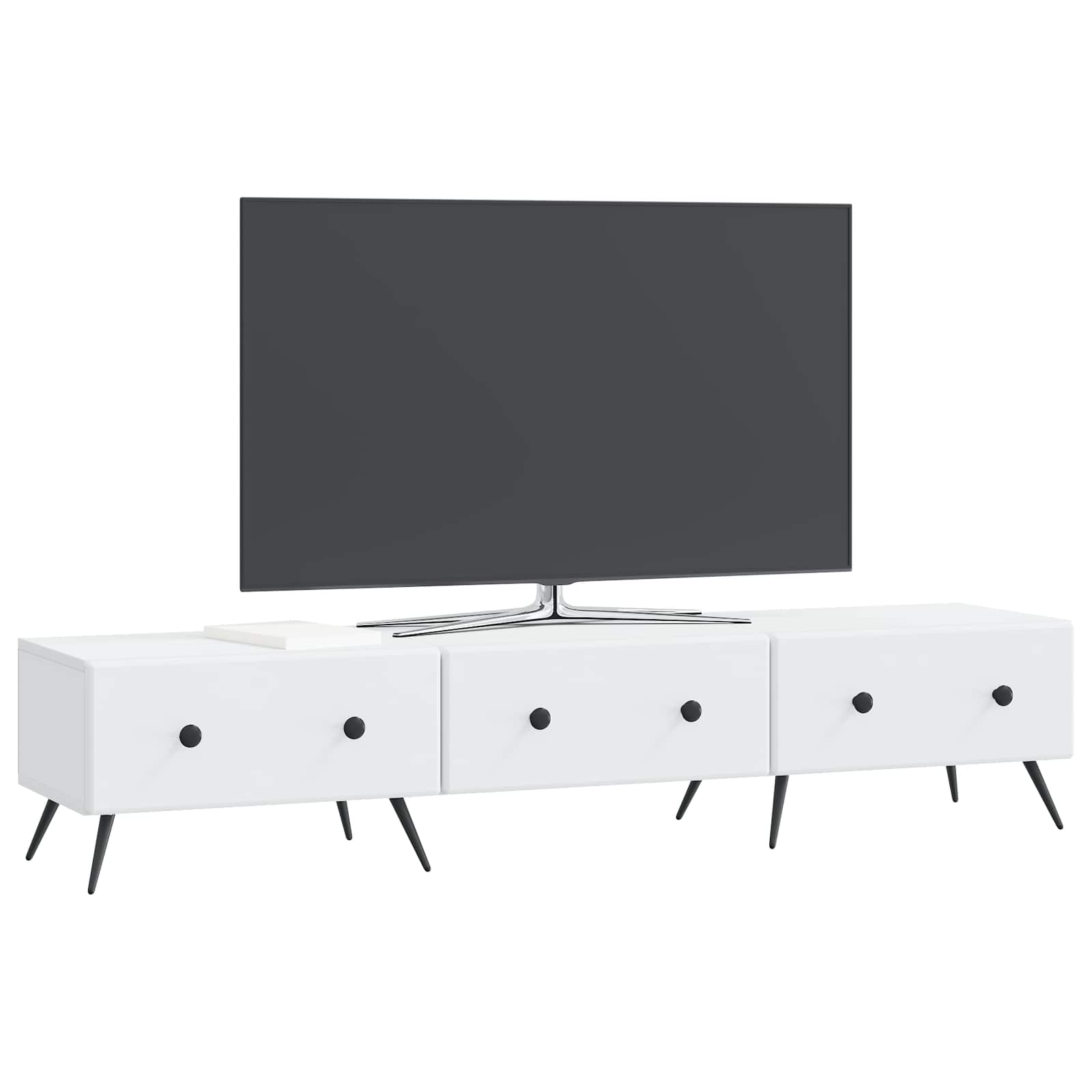 vidaXL TV-kast met lade Zwart 147 x 34,5 x 30 cm Bewerkt hout