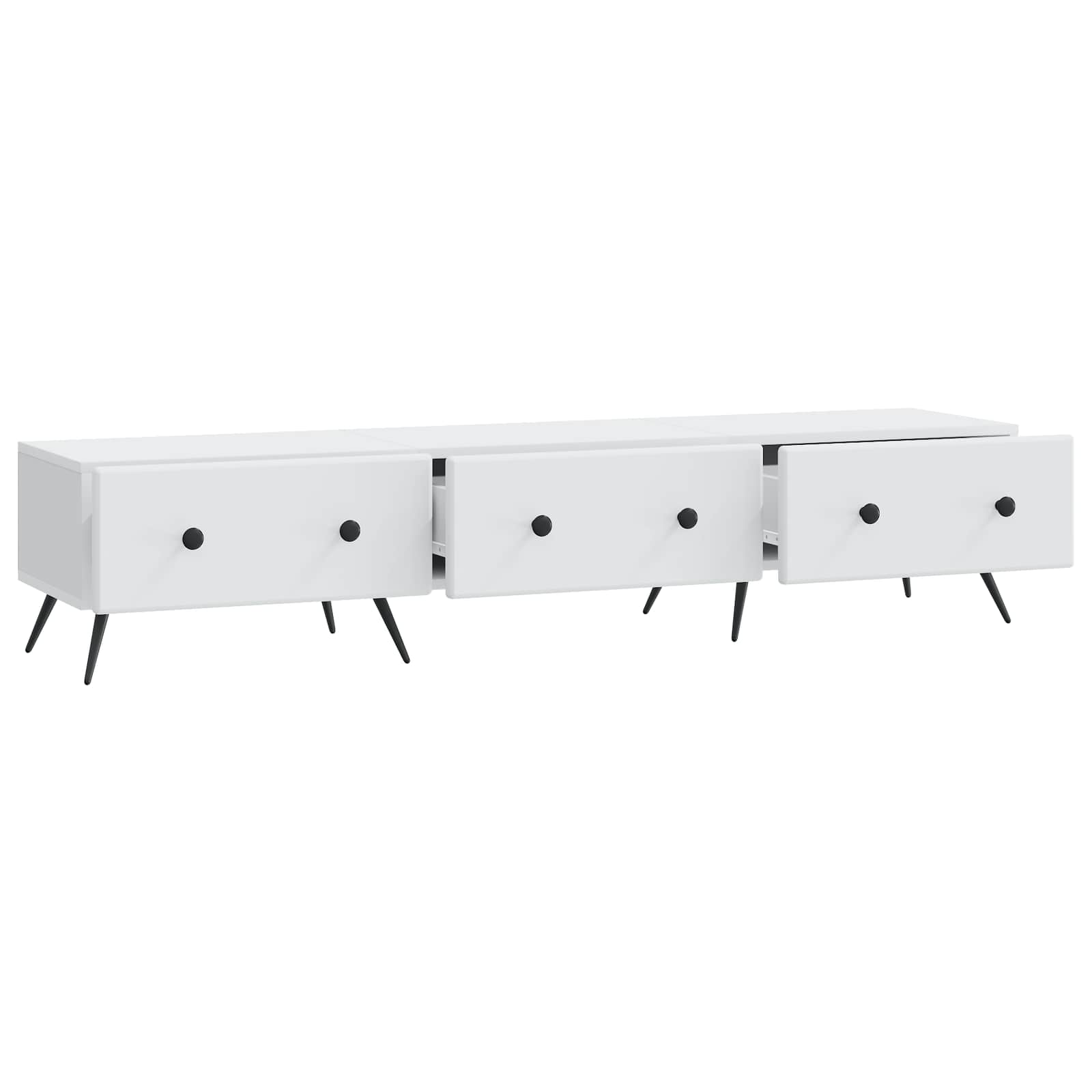 vidaXL TV-kast met lade Zwart 147 x 34,5 x 30 cm Bewerkt hout