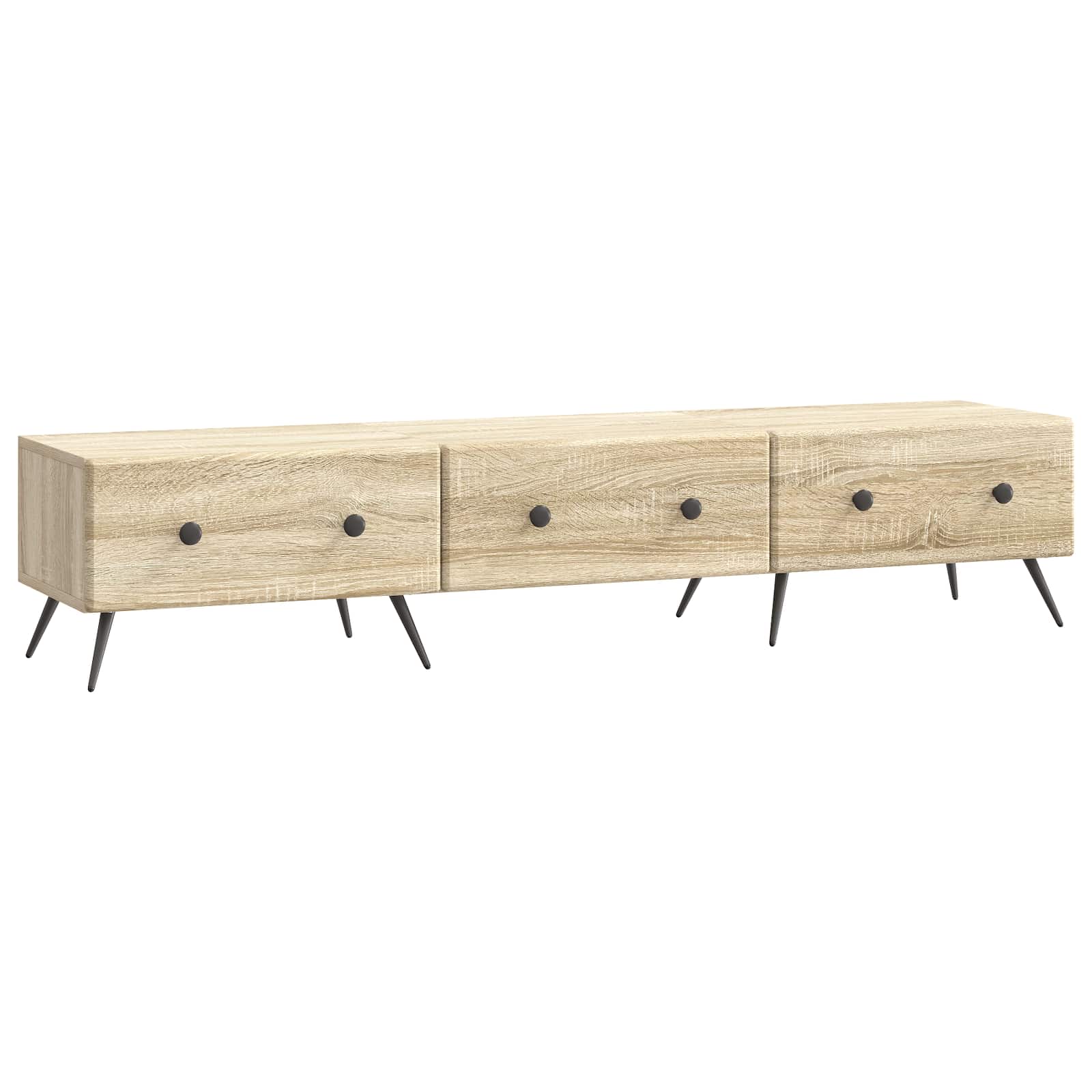 vidaXL TV-kast met lade Zwart 147 x 34,5 x 30 cm Bewerkt hout