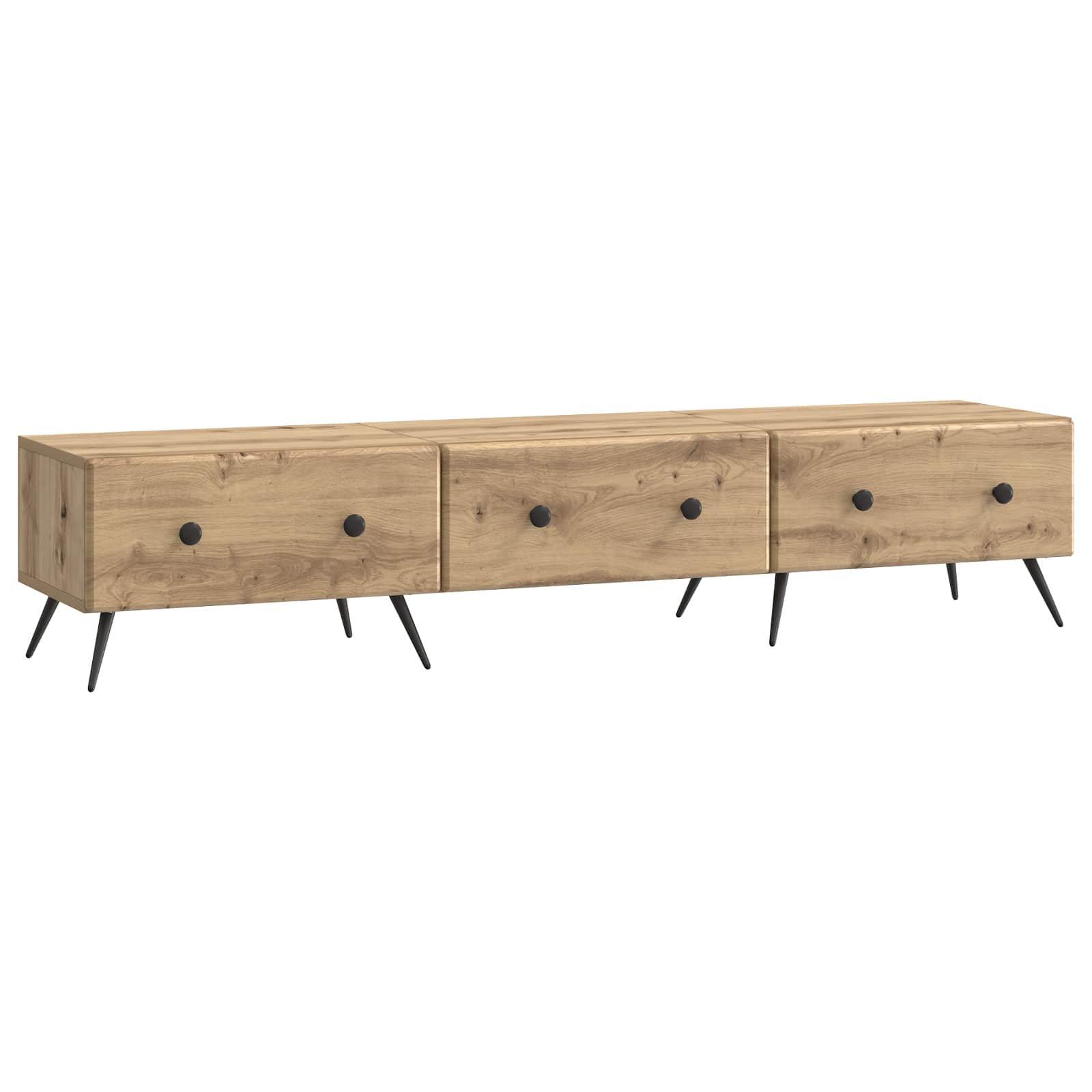 vidaXL TV-kast met lade Zwart 147 x 34,5 x 30 cm Bewerkt hout