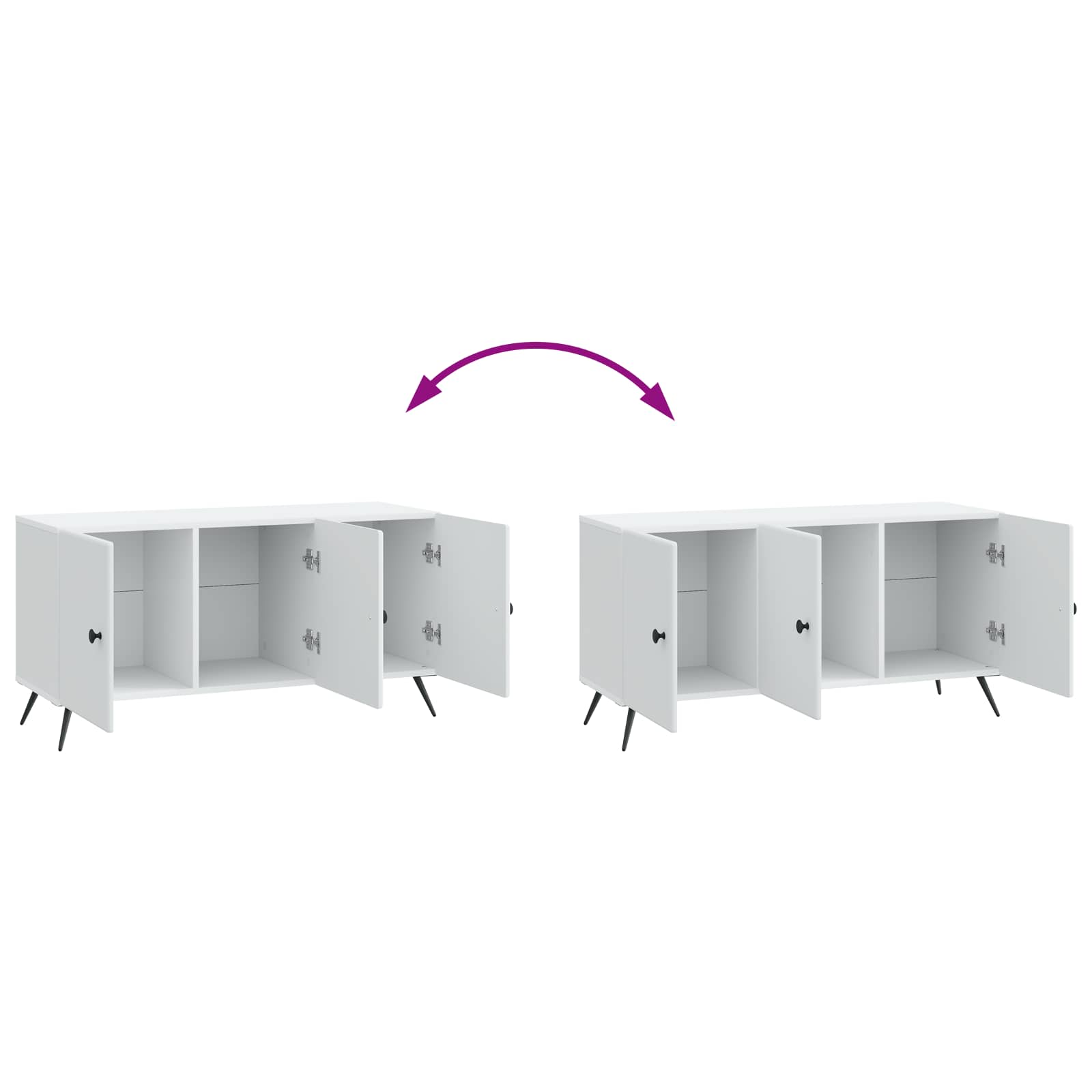 vidaXL TV-kast Zwart 99 x 34,5 x 50 cm Bewerkt hout