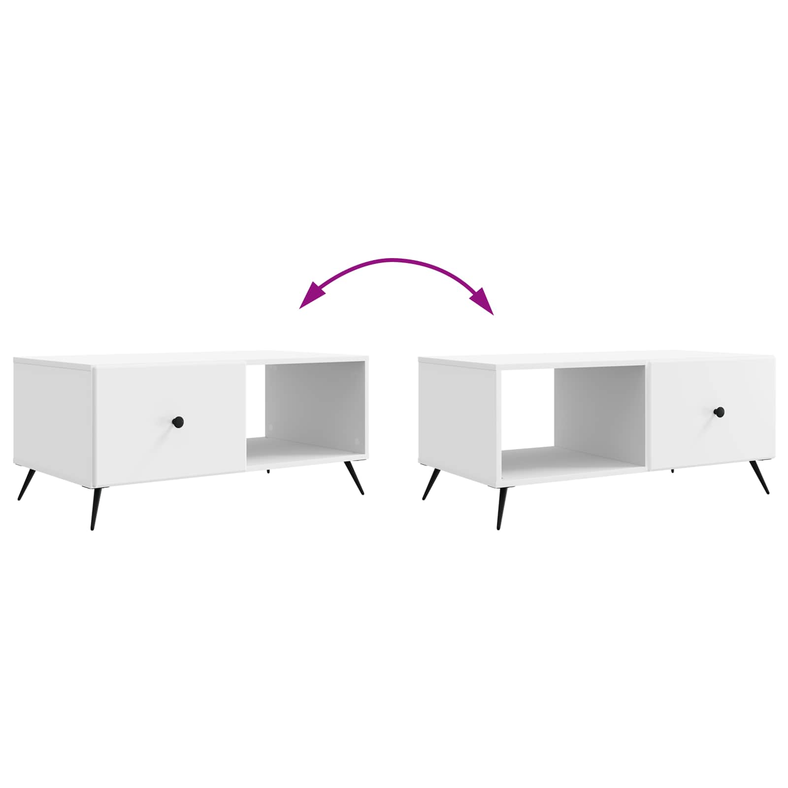 vidaXL Salontafel Zwart 90 x 50 x 40 cm Bewerkt hout