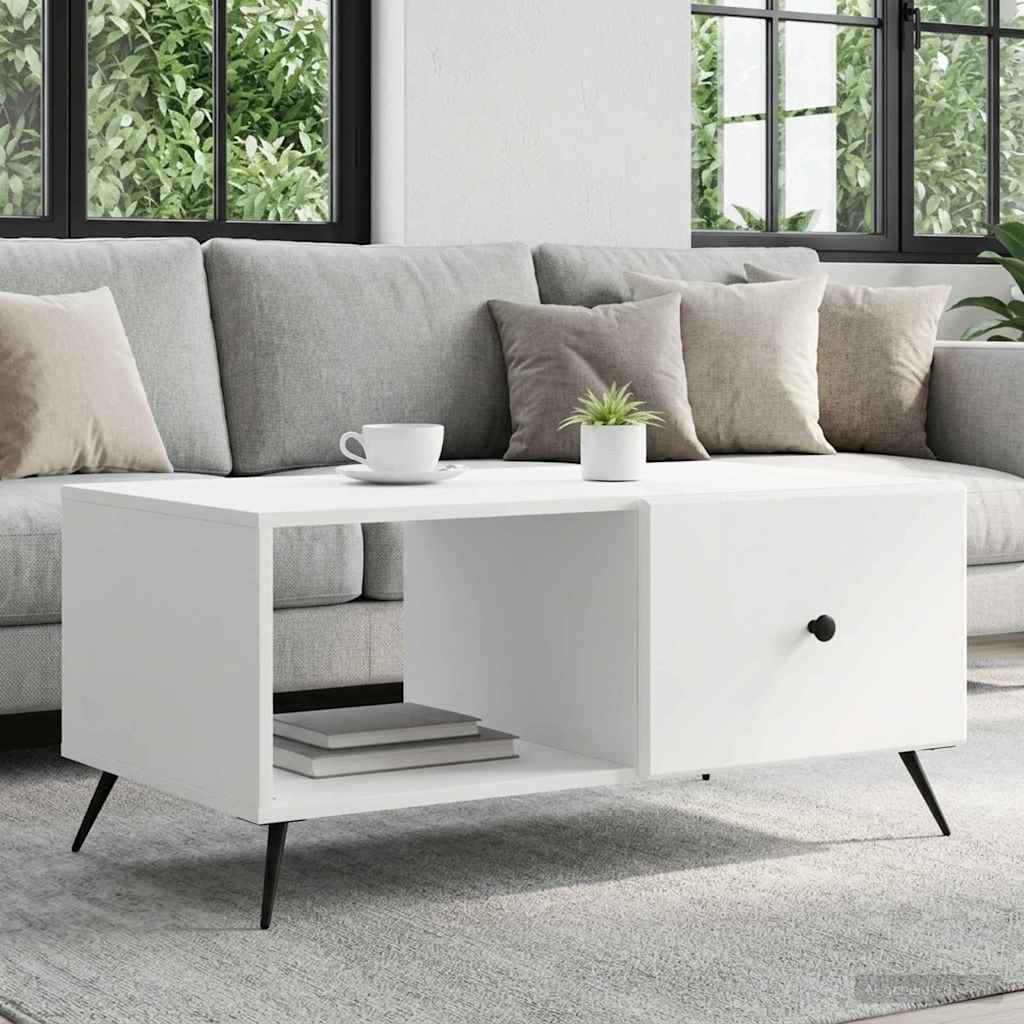 vidaXL Salontafel Zwart 90 x 50 x 40 cm Bewerkt hout