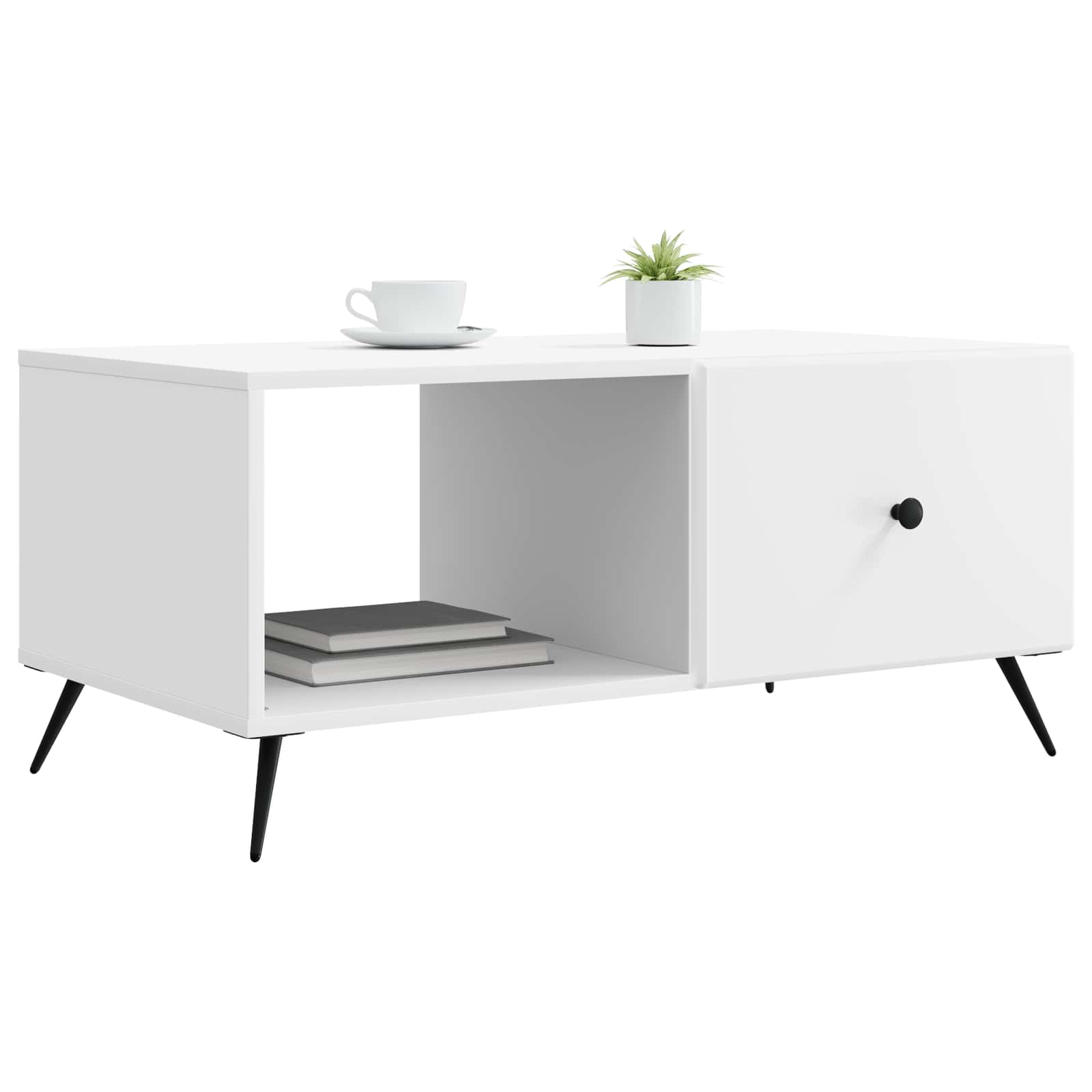 vidaXL Salontafel Zwart 90 x 50 x 40 cm Bewerkt hout