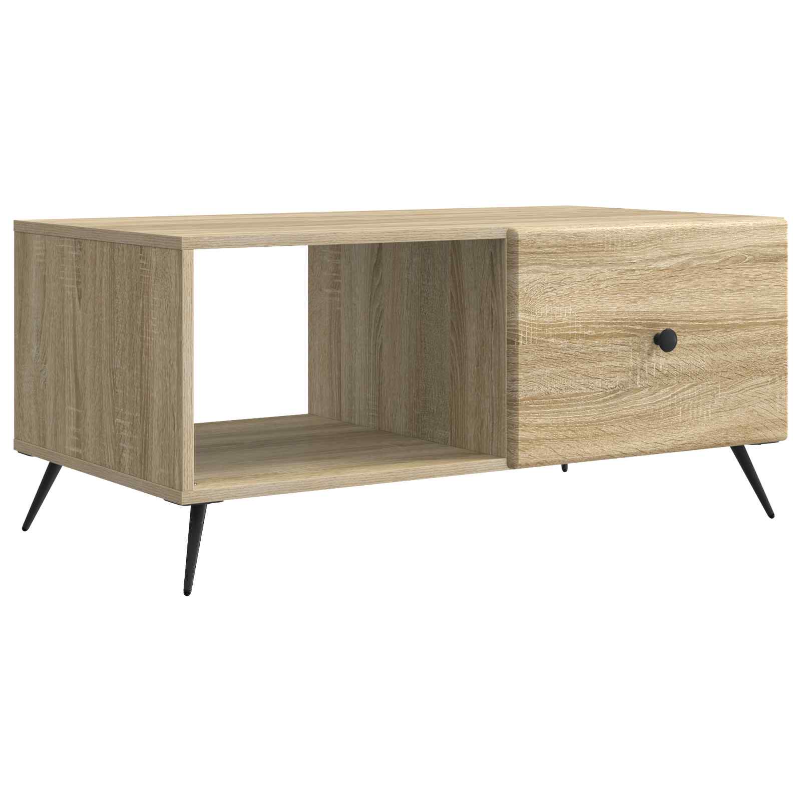 vidaXL Salontafel Zwart 90 x 50 x 40 cm Bewerkt hout