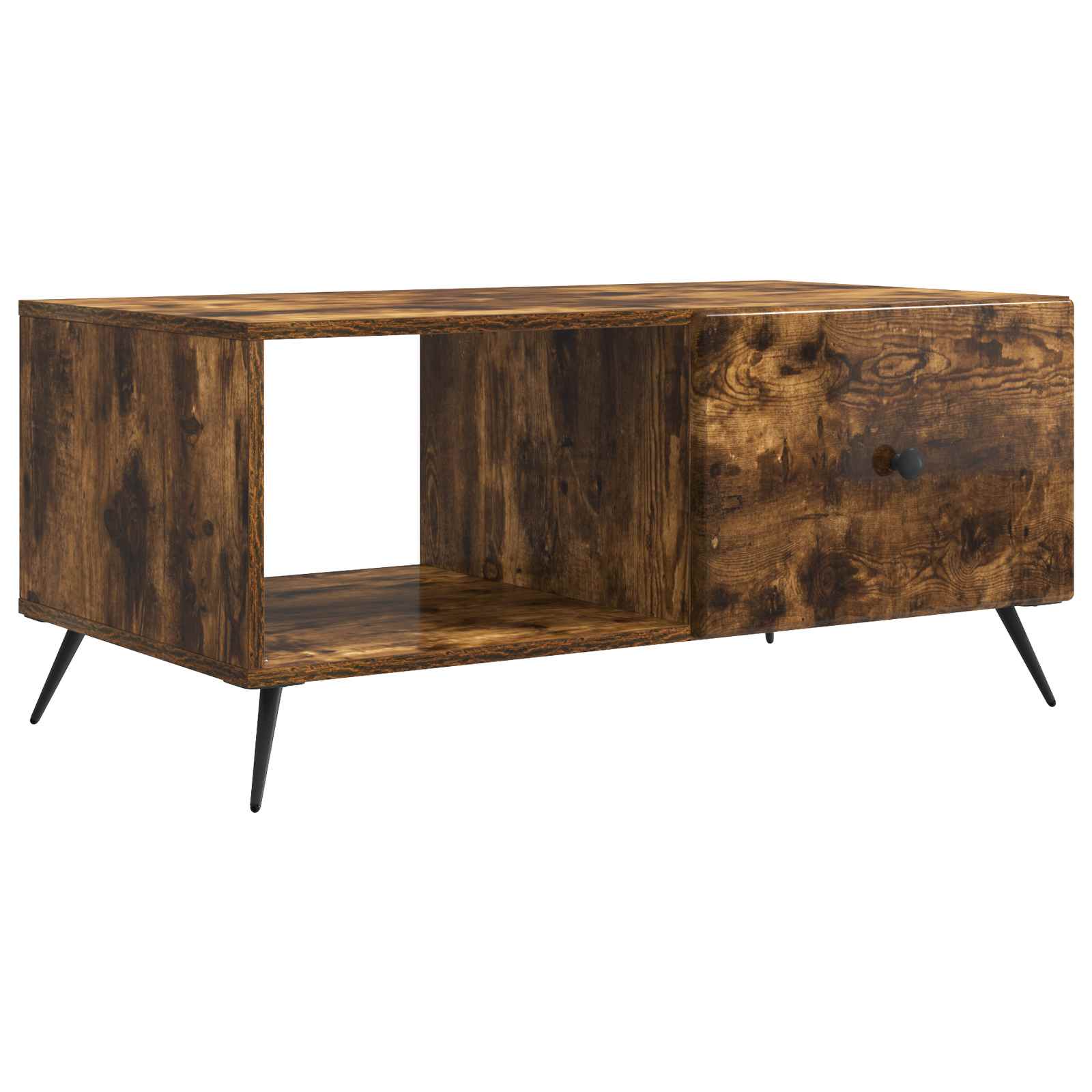 vidaXL Salontafel Zwart 90 x 50 x 40 cm Bewerkt hout