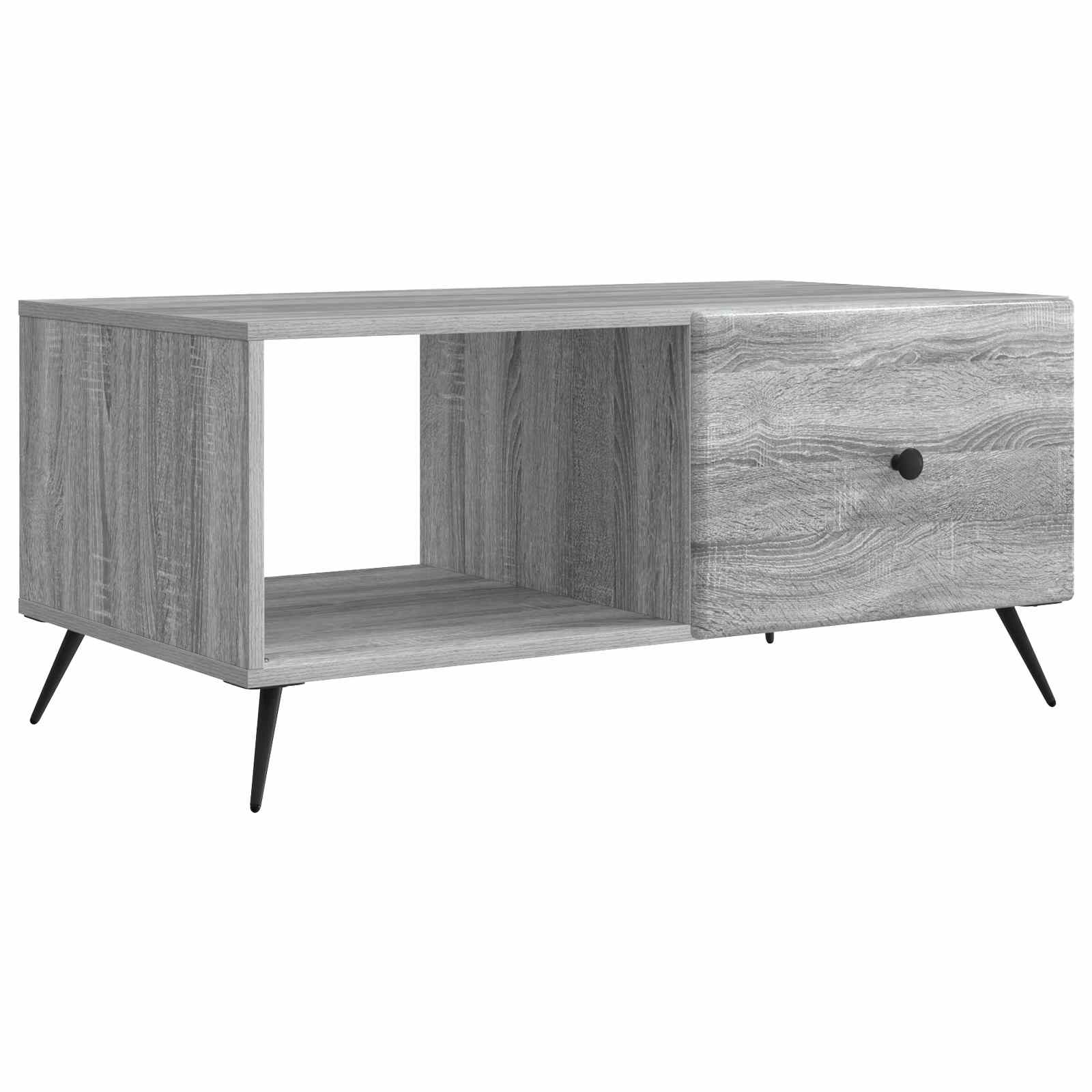 vidaXL Salontafel Zwart 90 x 50 x 40 cm Bewerkt hout
