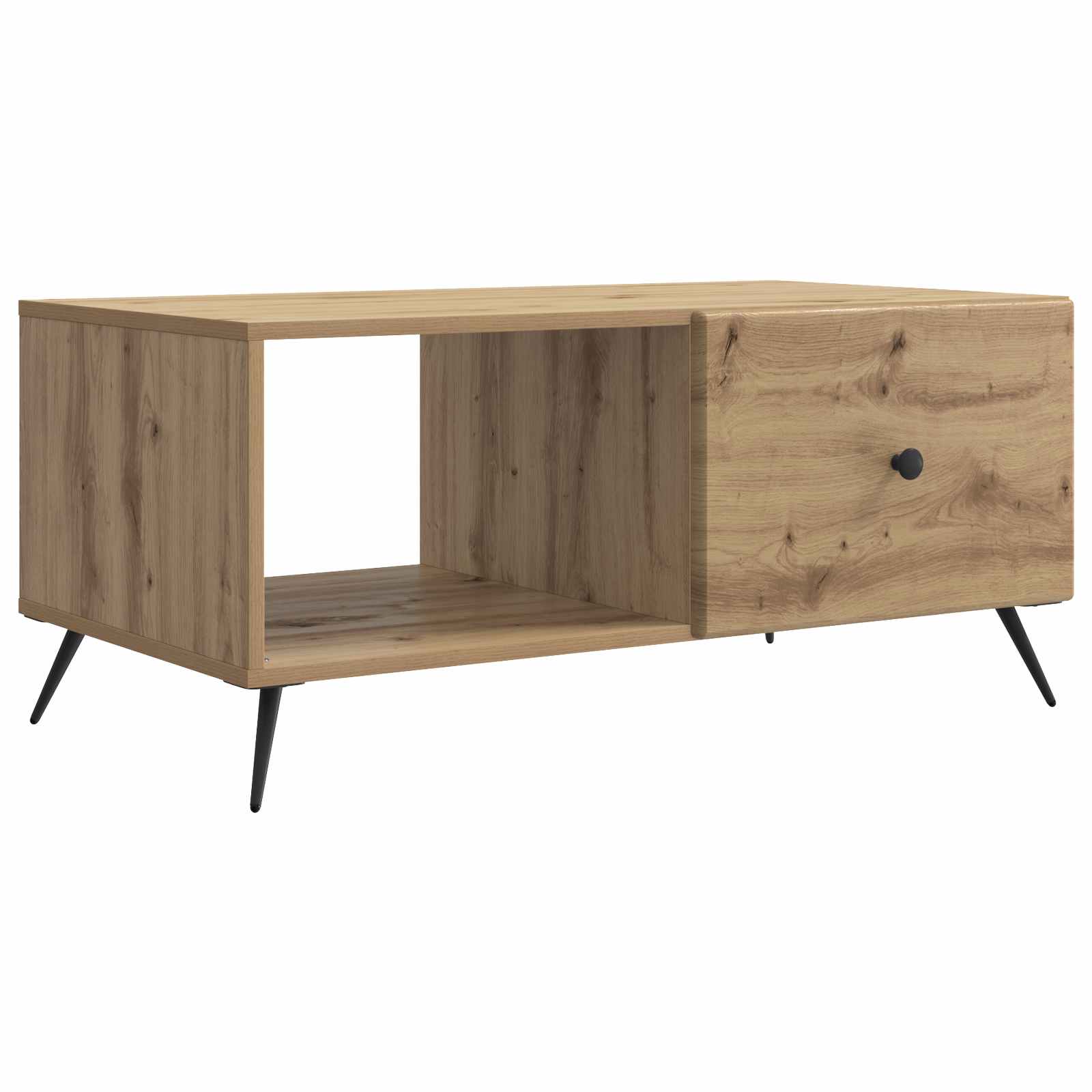 vidaXL Salontafel Zwart 90 x 50 x 40 cm Bewerkt hout